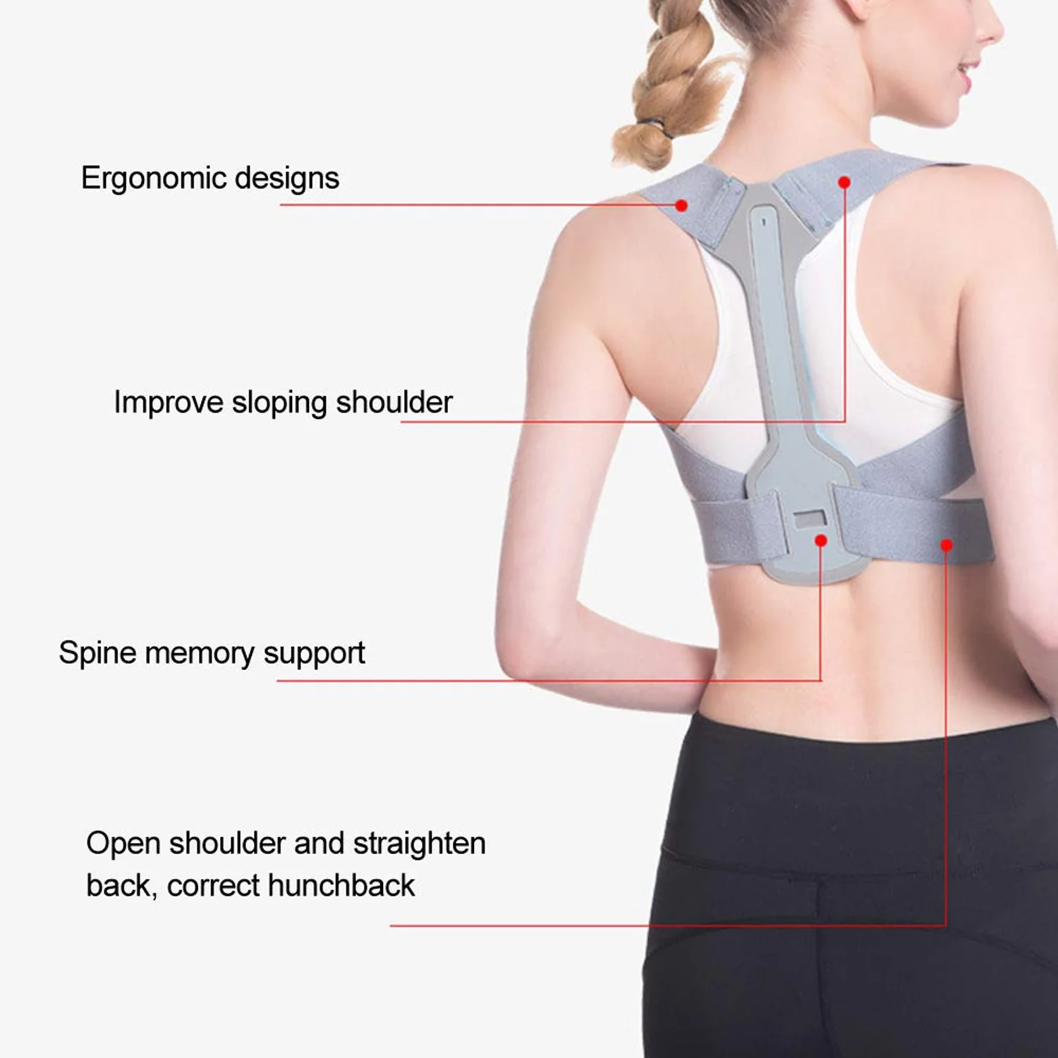 Adjustable Back Posture Corrector Support Belt (1 Pc, Large) - Image 5