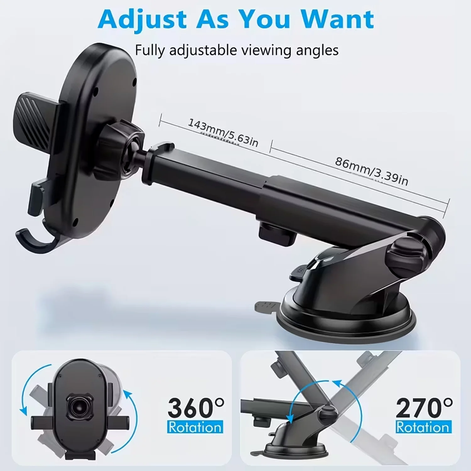 Adjustable Car Mobile Holder - (1 Pc) - Image 3