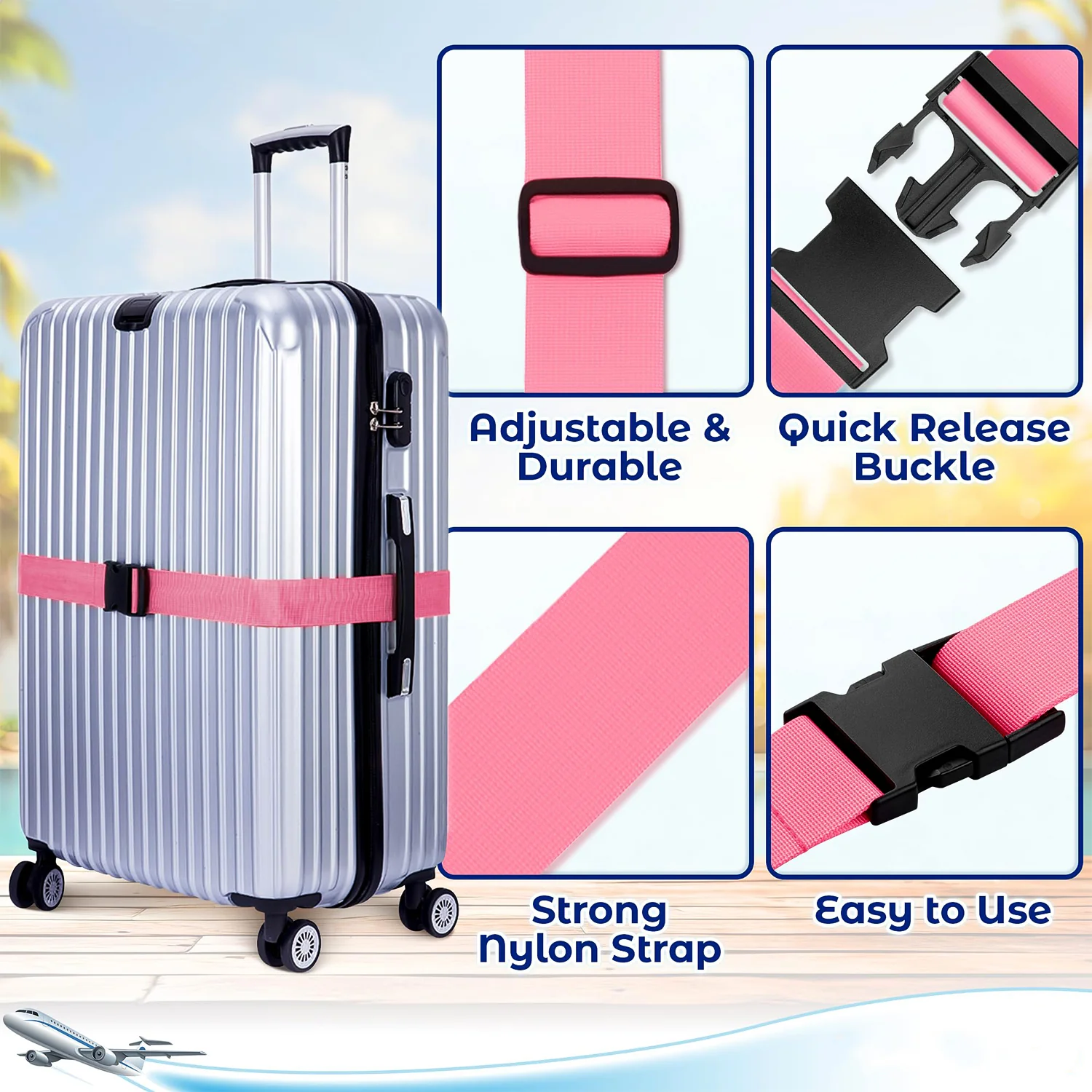 Adjustable Cross Luggage Security Strap - (1 Pc) - Image 8