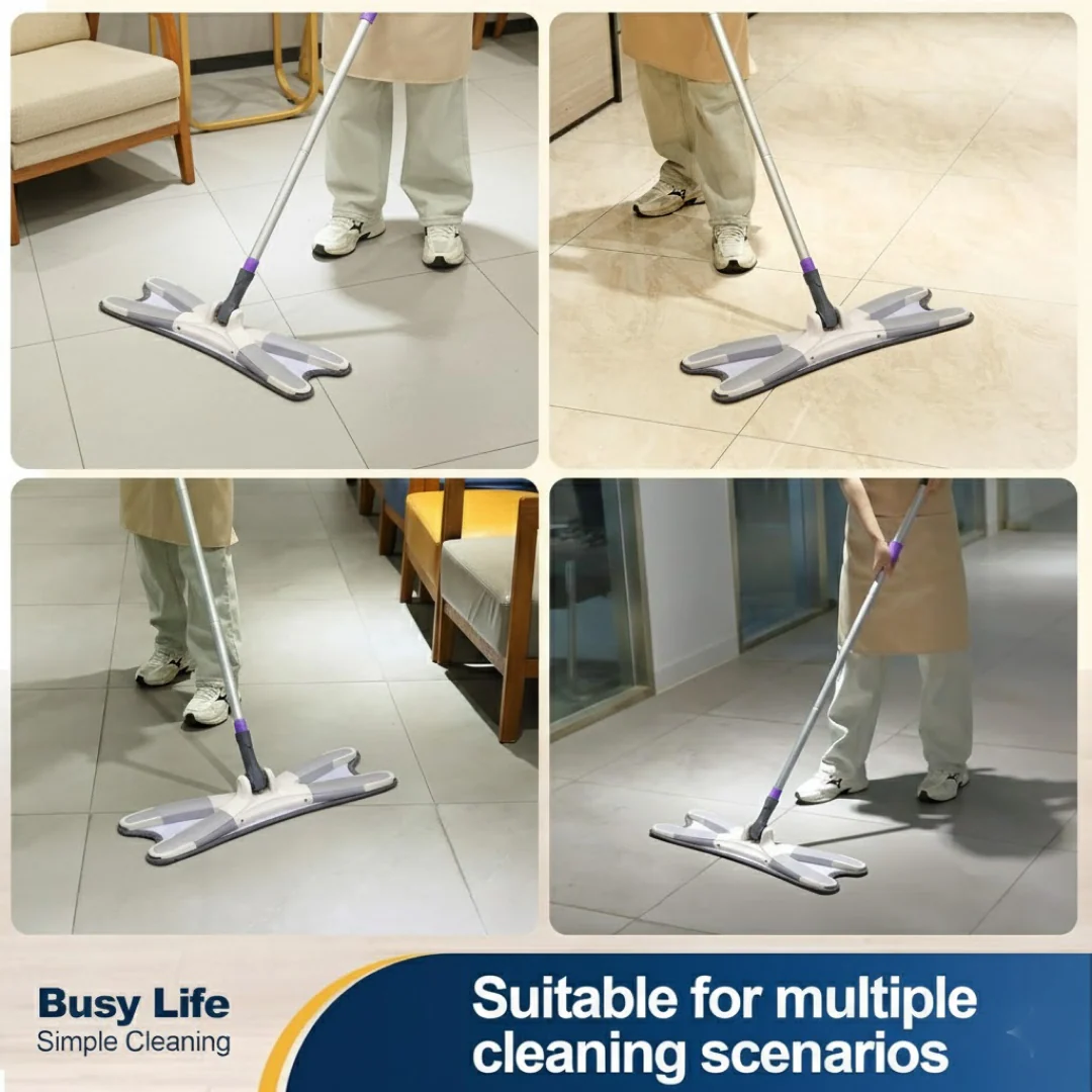 Adjustable 360° Flat Hand Mop: Floors, Walls, Ceilings (Easy Squeeze) - Image 3