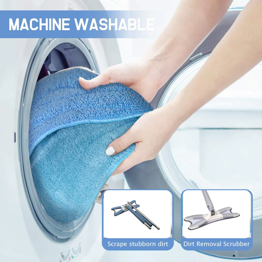 Adjustable 360° Flat Hand Mop: Floors, Walls, Ceilings (Easy Squeeze) - Image 4