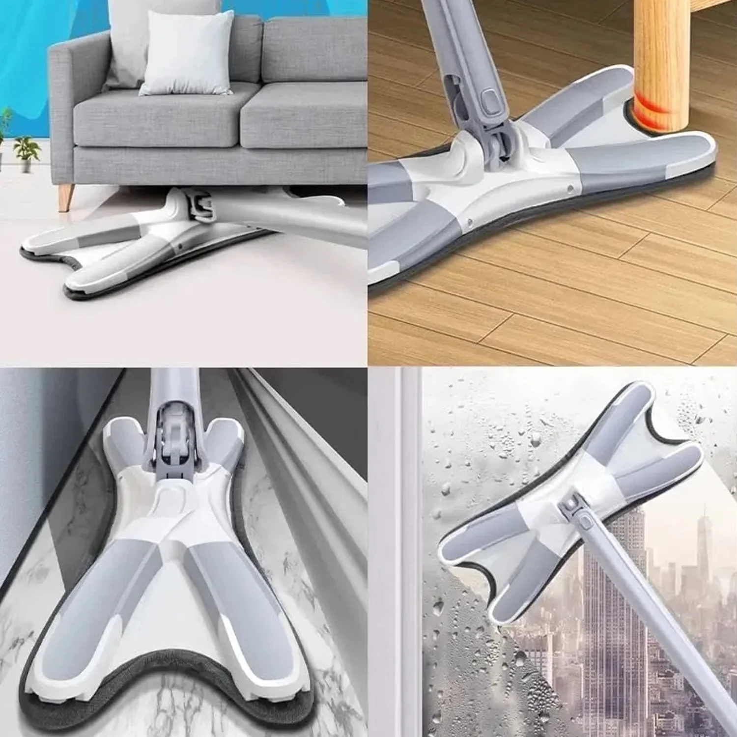 Adjustable 360° Flat Hand Mop: Floors, Walls, Ceilings (Easy Squeeze) - Image 9