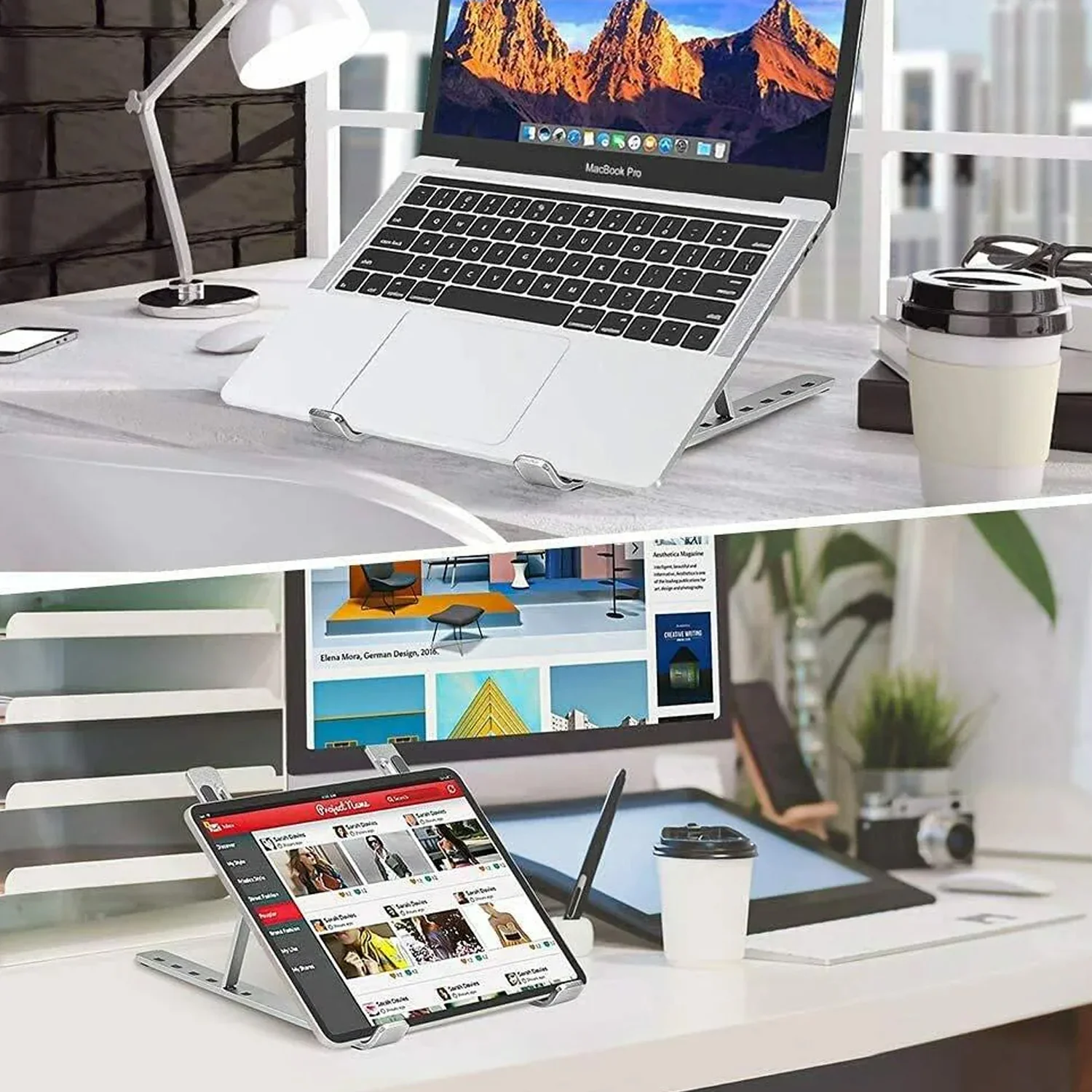 Adjustable Foldable Aluminium Laptop Stand (1 Set) - Image 3