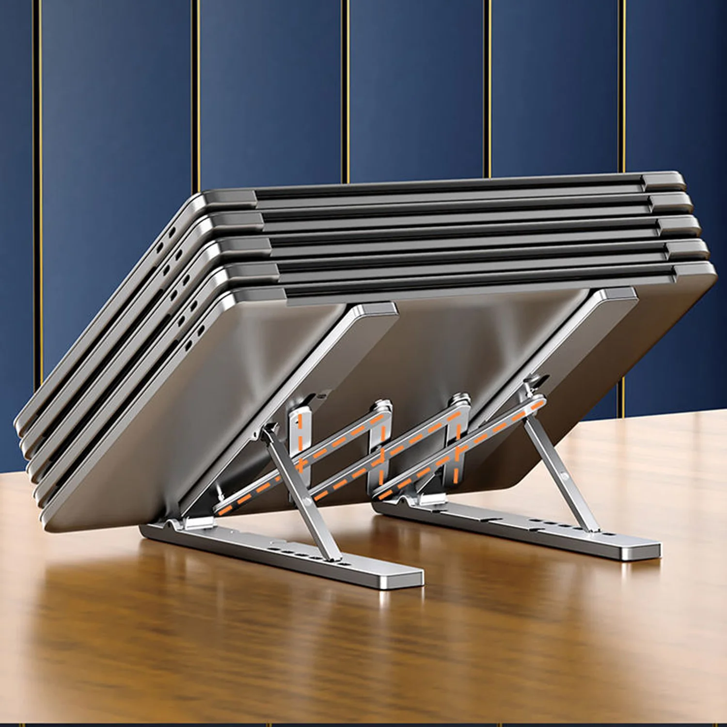 Adjustable Foldable Aluminium Laptop Stand (1 Set) - Image 4