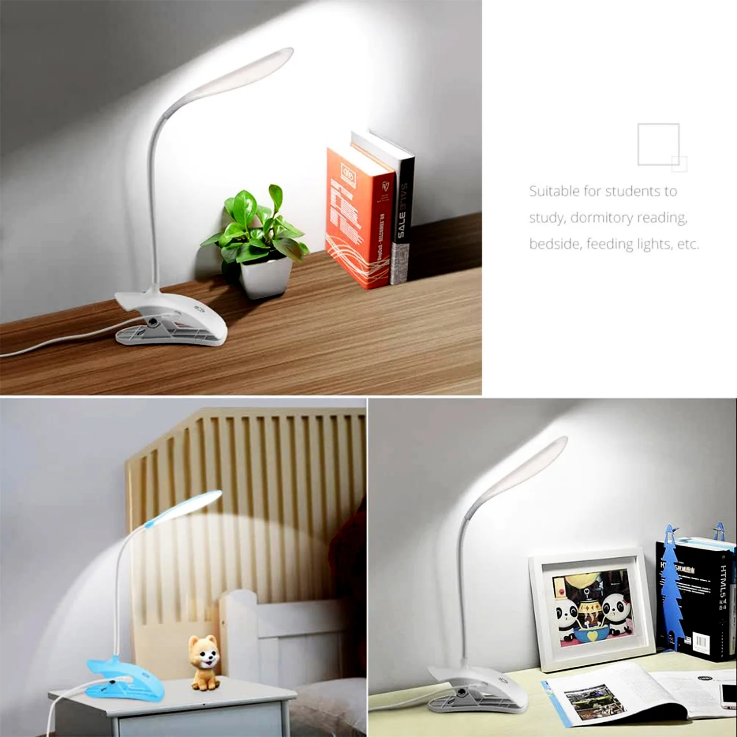 Desk Lamp Adjustable Gooseneck USB Rechargeable 3 modes - Image 6