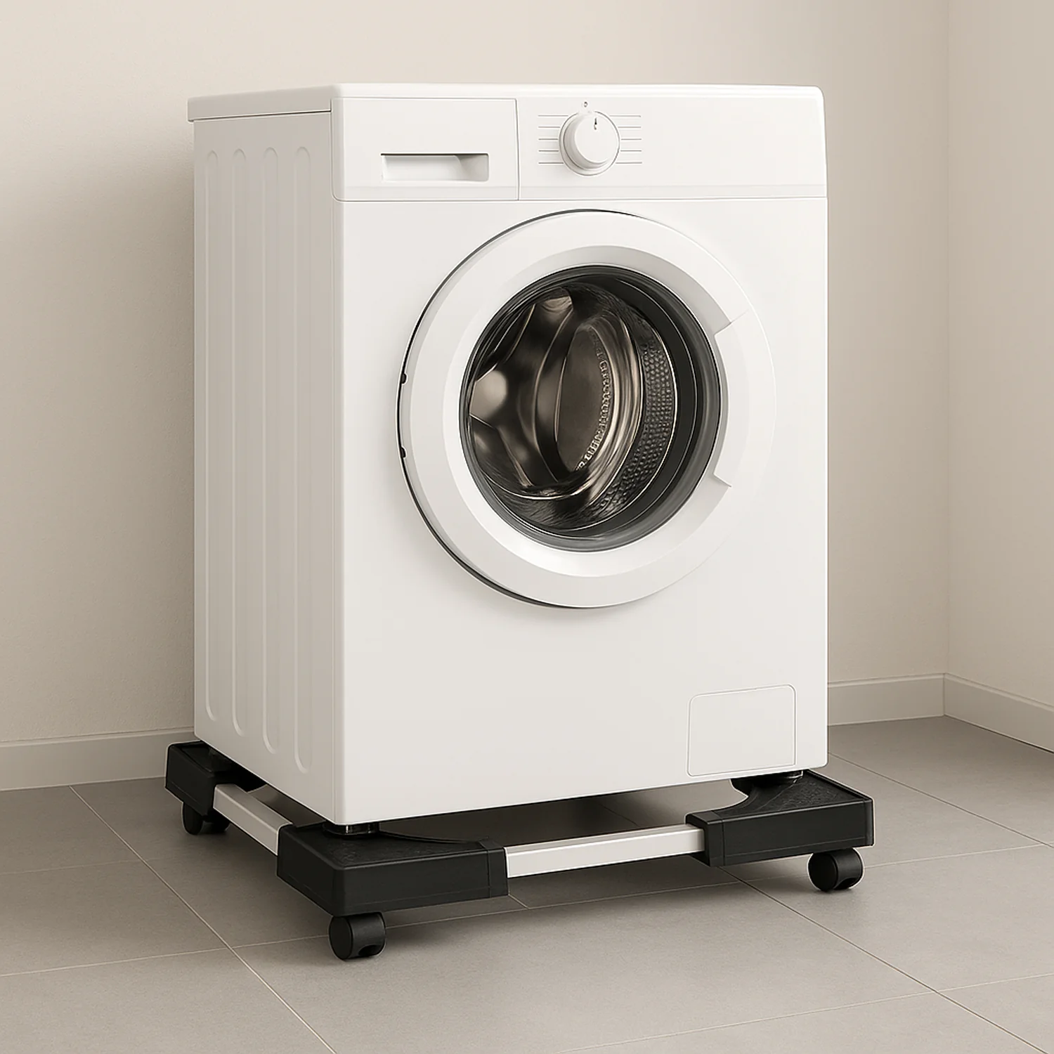Adjustable Heavy-Duty Fridge and Washing Machine Stand Base Trolley 50x50 cm - Image 6
