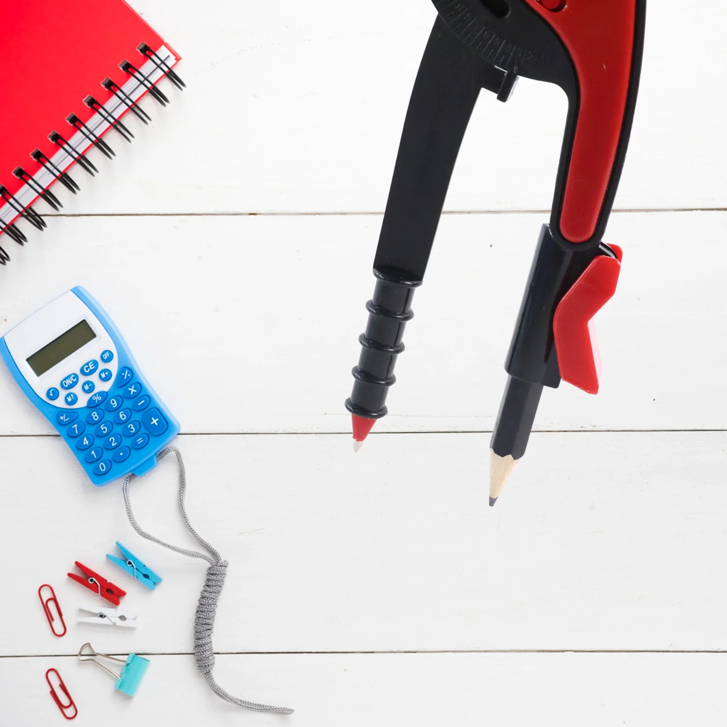 2 Pc Geometry Set – Built-in Pencil Grip & Transparent Plastic Protractor - Image 6