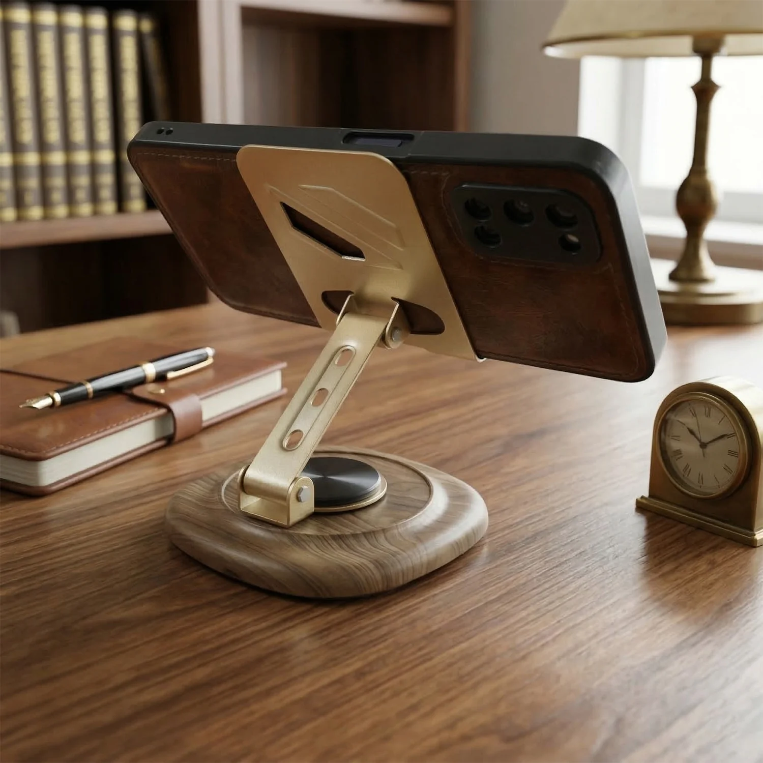 Adjustable Metal Desk Phone Stand with Plastic Base (1 Pc) - Image 3