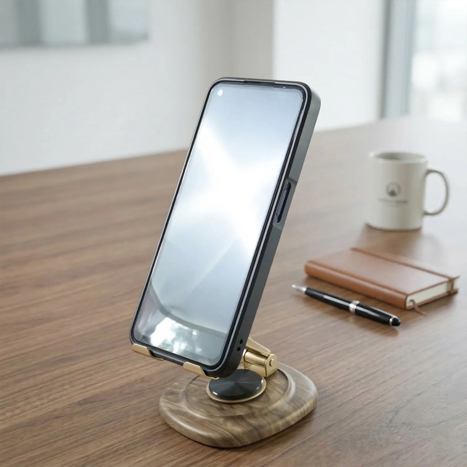 Adjustable Metal Desk Phone Stand with Plastic Base (1 Pc) - Image 5