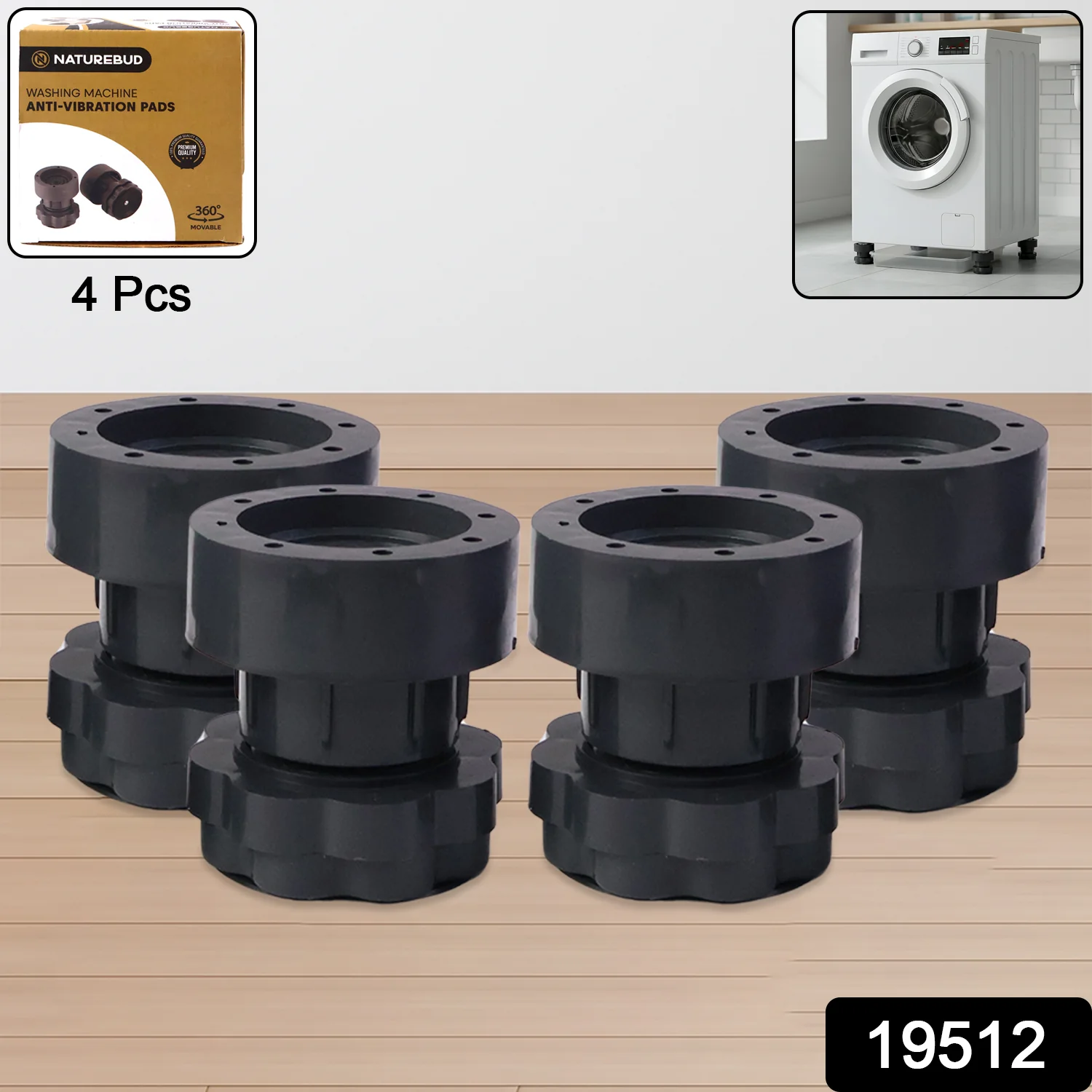 Adjustable Multipurpose AntiVibration For Appliances (Set of 4Pc) - Image 2