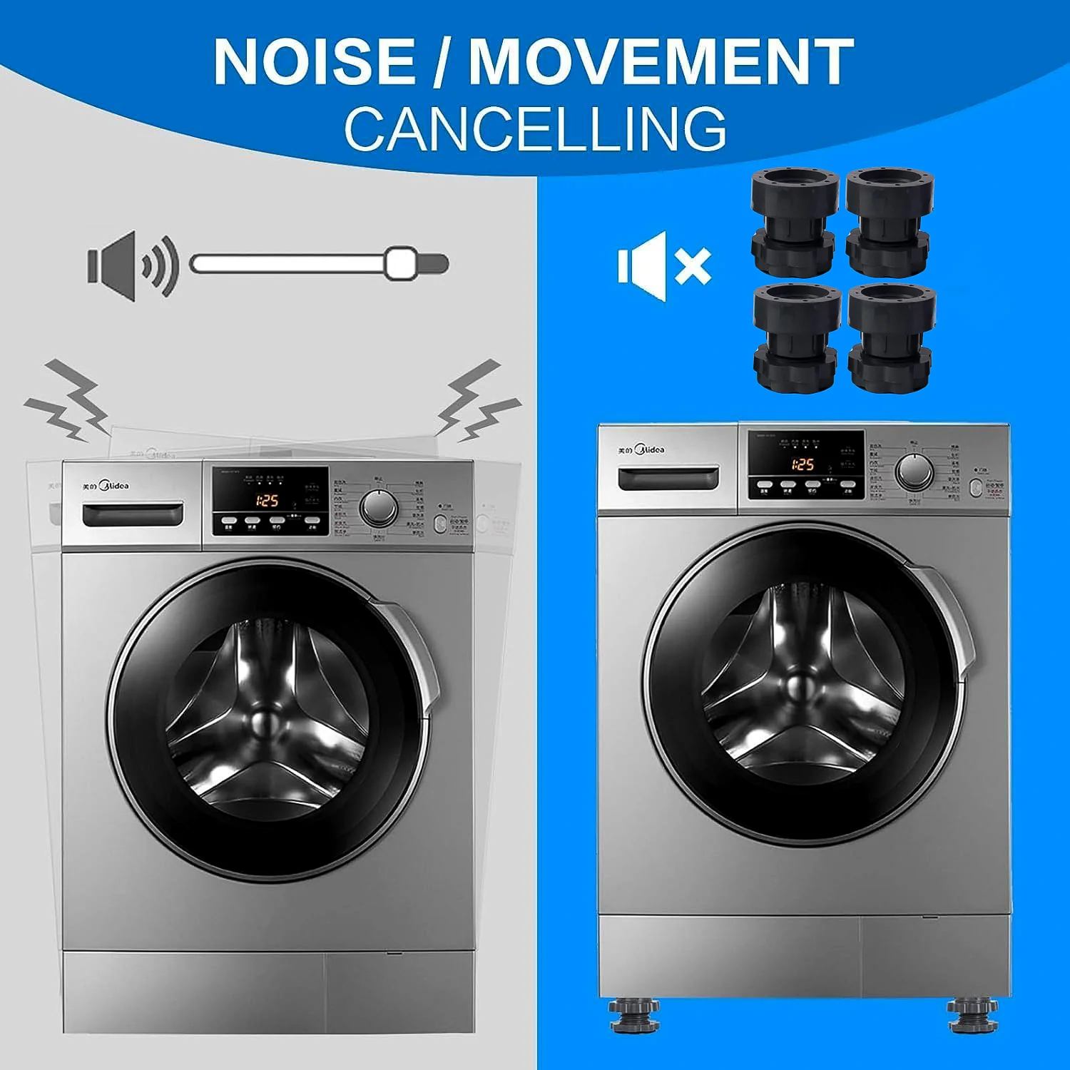 Adjustable Multipurpose AntiVibration For Appliances (Set of 4Pc) - Image 4