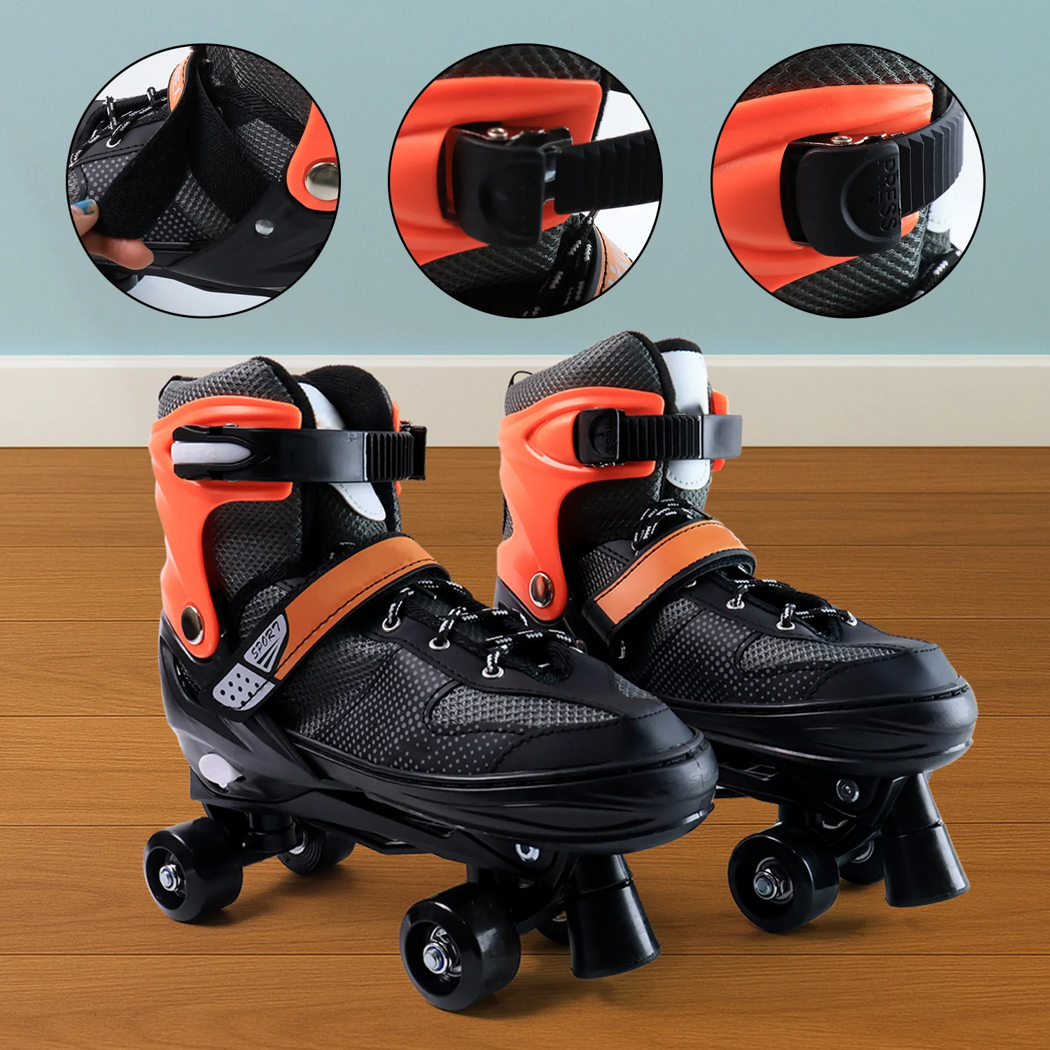 Adjustable Quad Roller Skates for Kids (XL / 1 Pair) - Image 7