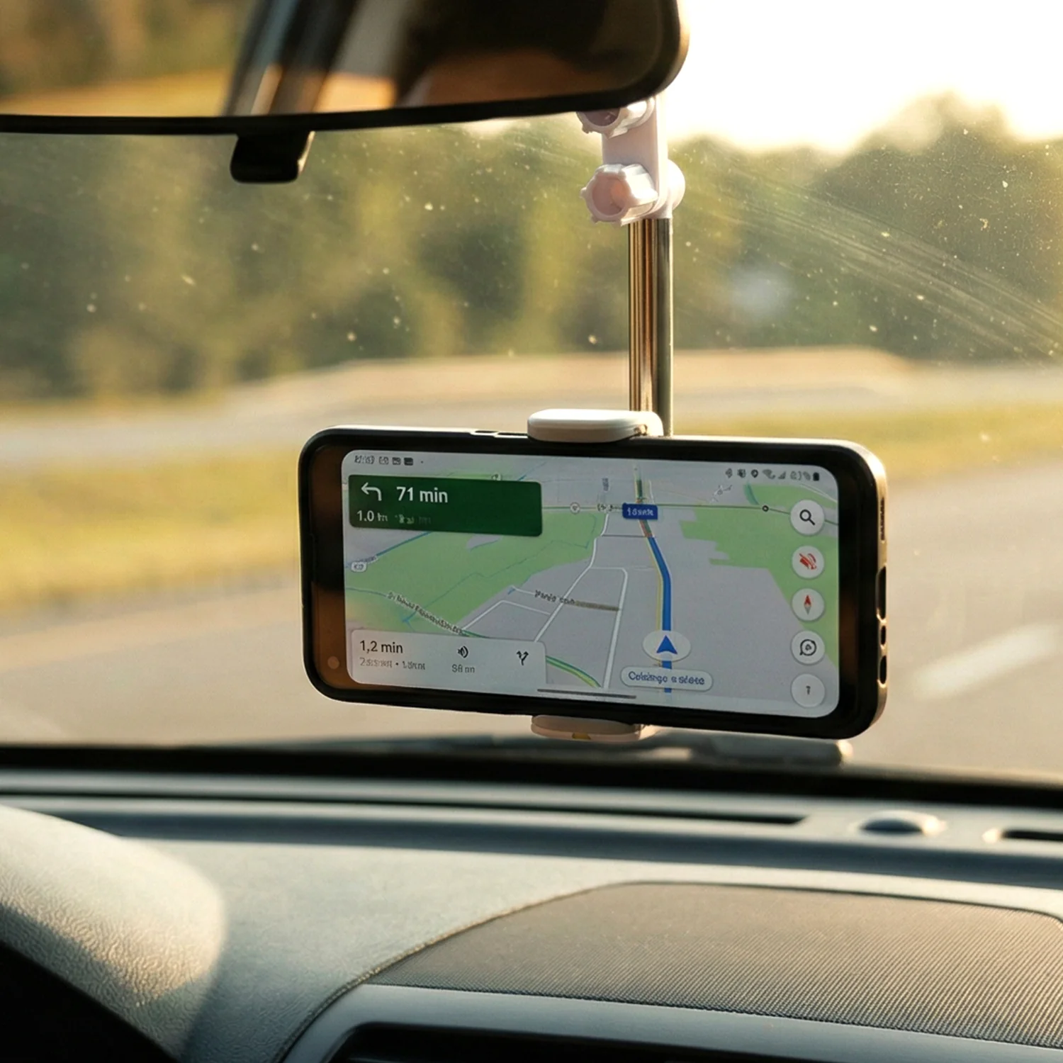 Adjustable Rearview Mirror Car Mobile Phone Holder (1 Pc) - Image 3