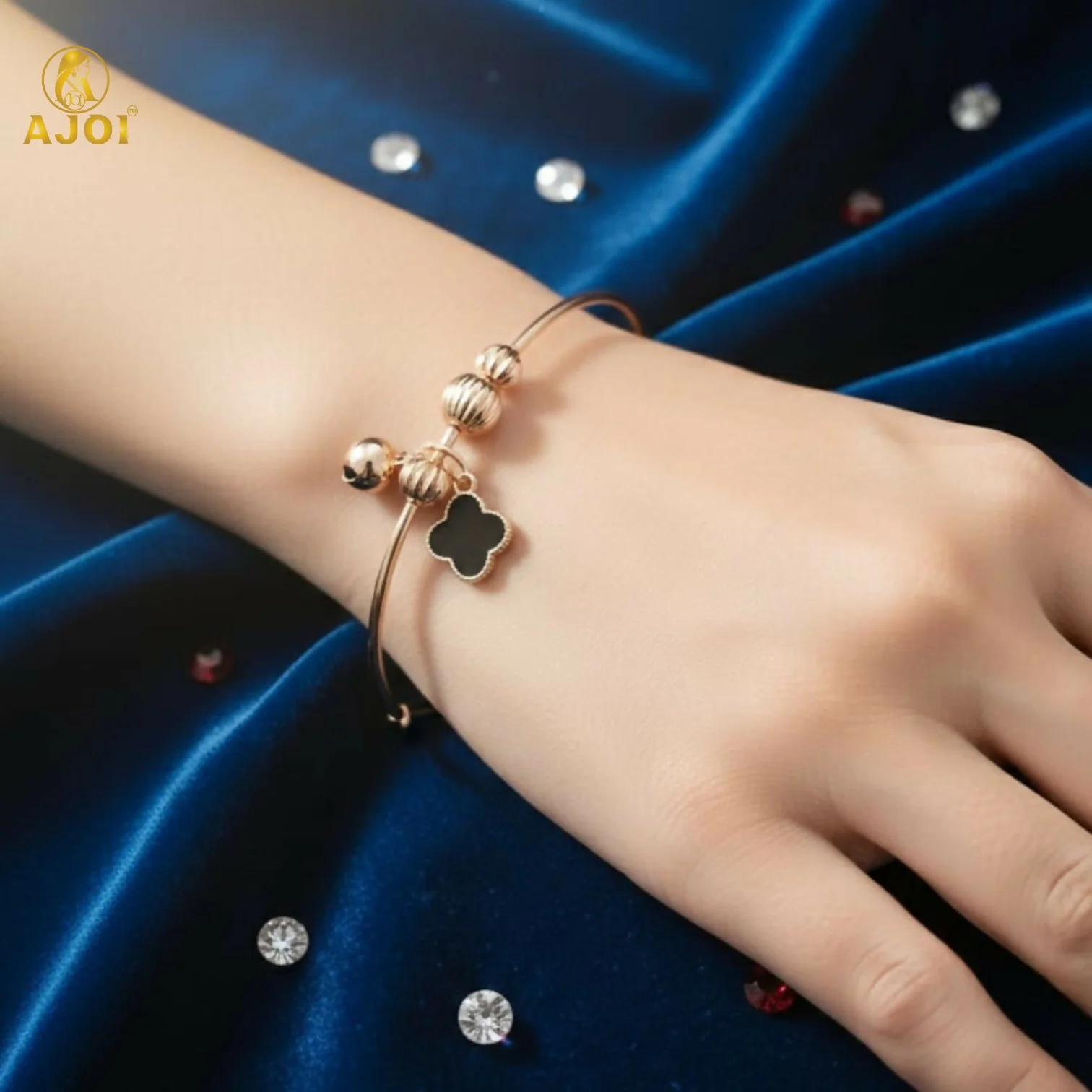 Adjustable Rose Gold Plated Charm Bracelet - Image 2