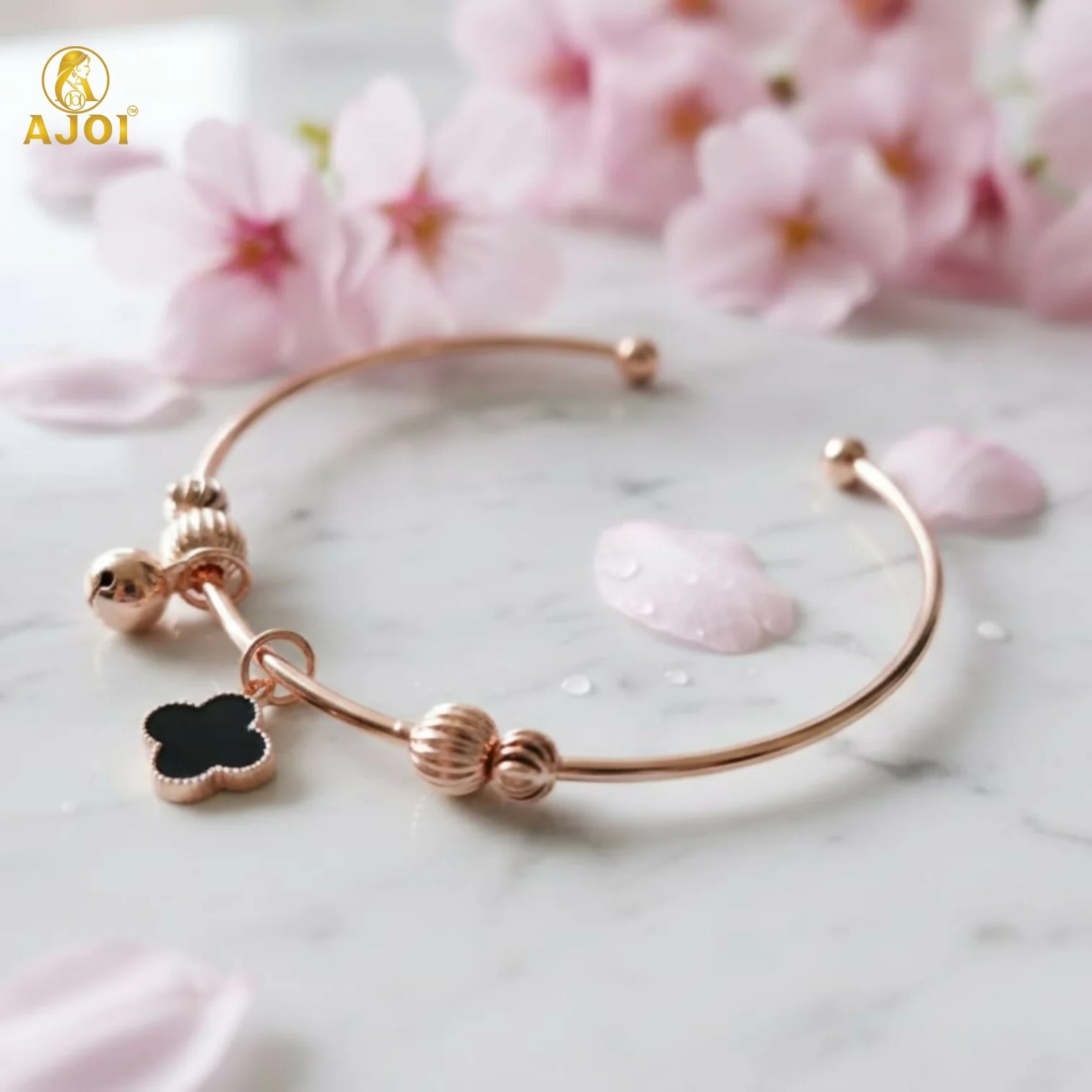 Adjustable Rose Gold Plated Charm Bracelet - Image 5