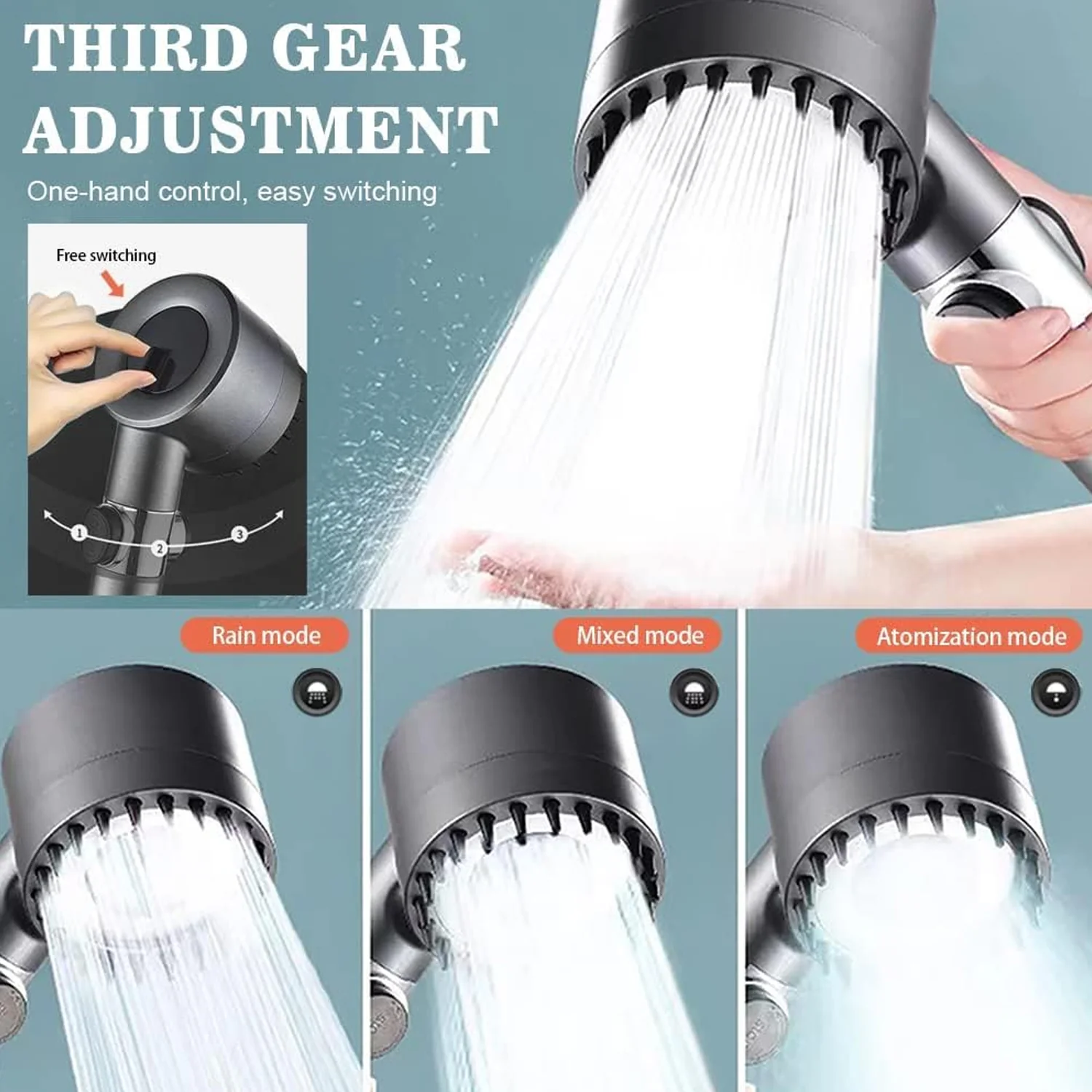 Shower Filter Shower Head, Adjustment Shower Head (3 Modes / 1 Pc) - Image 3