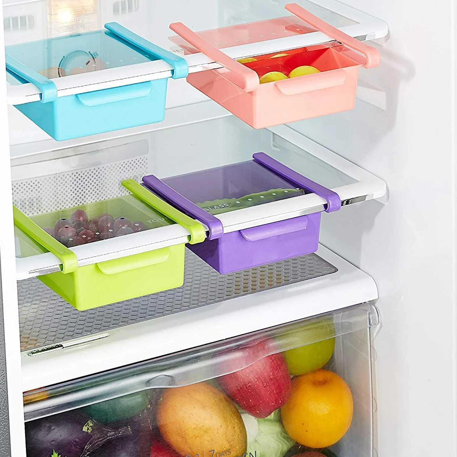 Adjustable Sliding Refrigerator Storage Basket (1 Pc) - Image 4