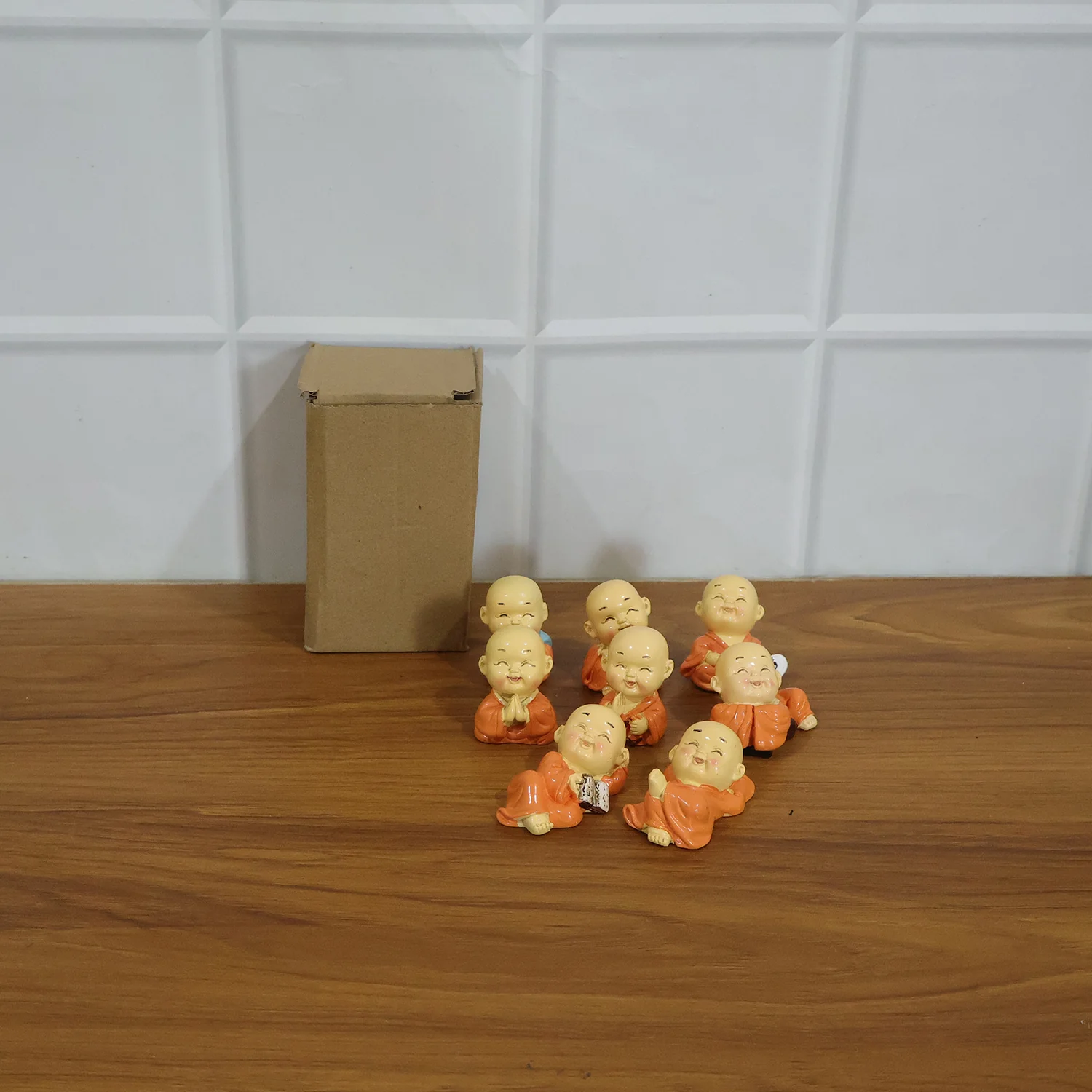 Adorable Mini Monk Buddha Idol Set (8 Pc) - Image 10