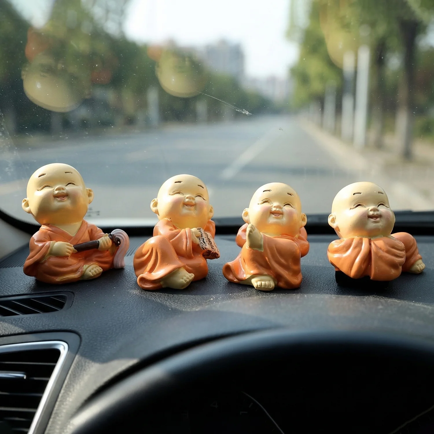 Adorable Mini Monk Buddha Idol Set (8 Pc) - Image 3