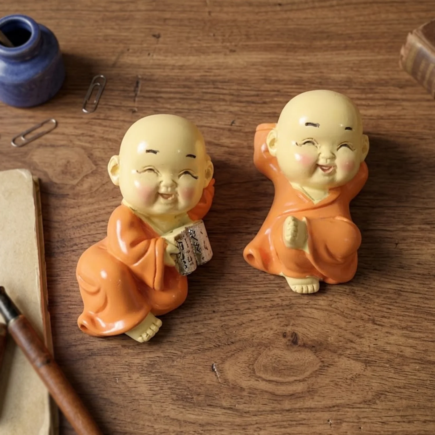 Adorable Mini Monk Buddha Idol Set (8 Pc) - Image 7