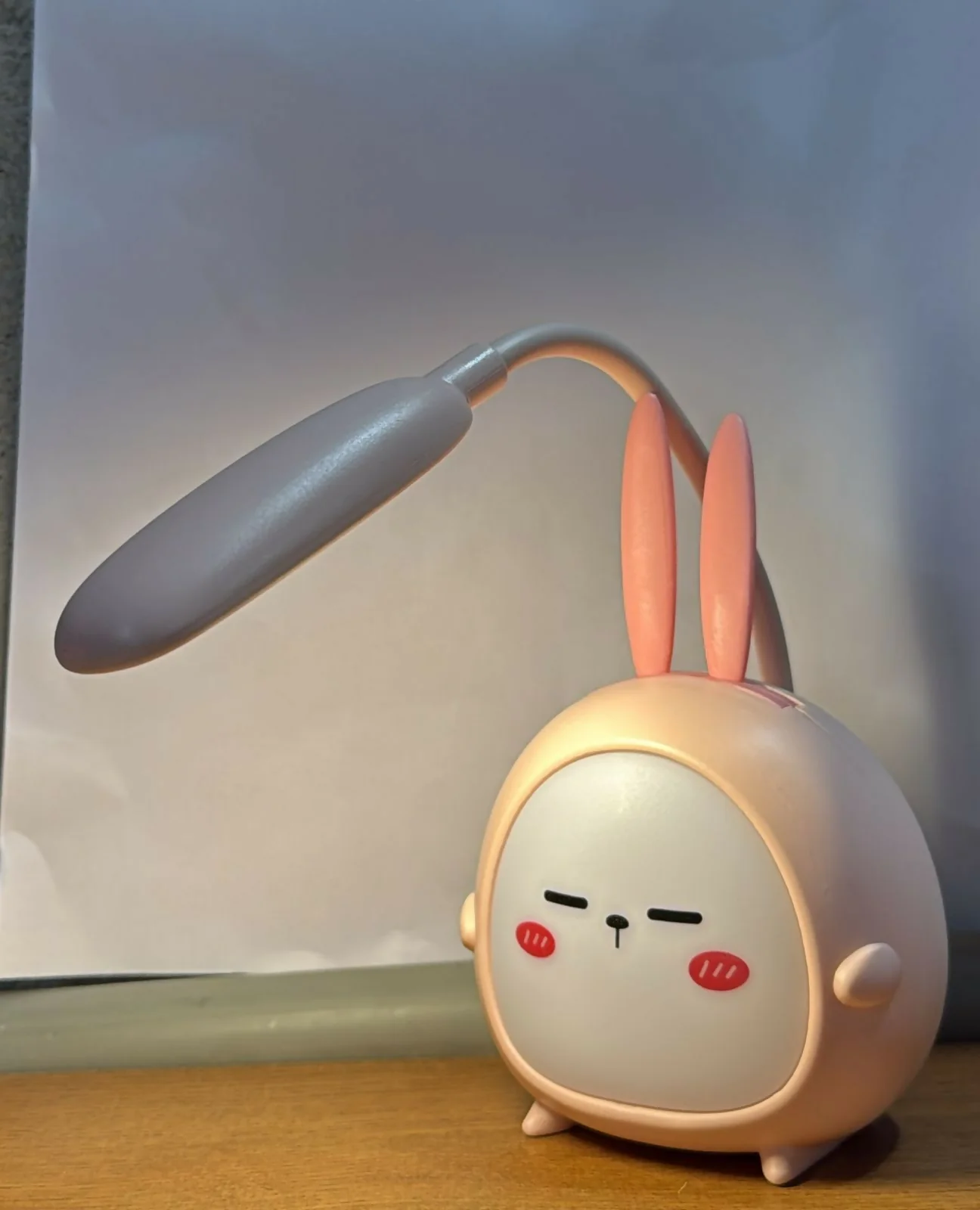 Adorable Pink Bunny Shaped LED Desk Lamp with Flexible Neck - Image 4