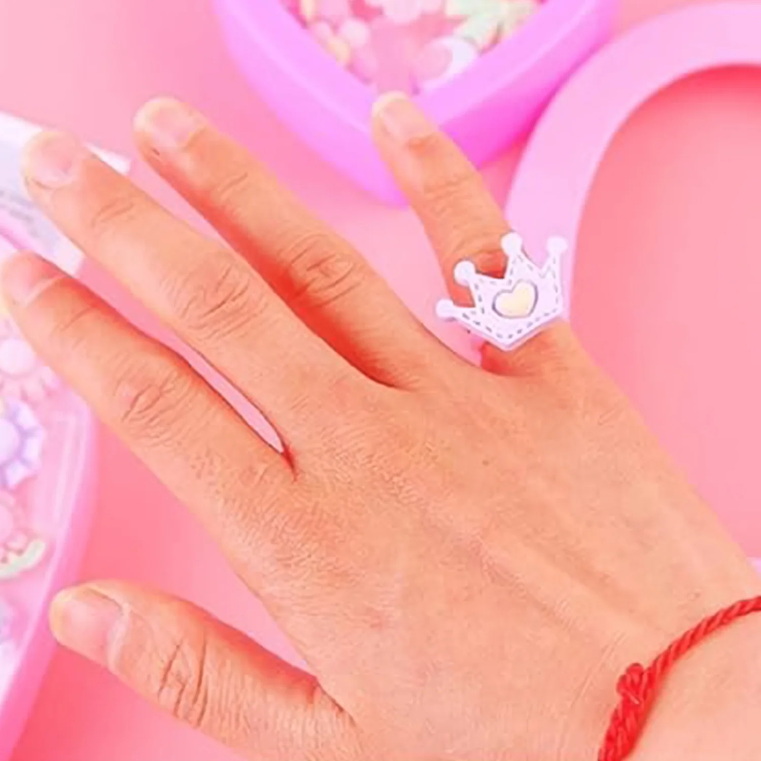 Adorable Playful Decorative Rings Children In Heart Shaped Storage Box (35 Pcs Aprpox - Image 4