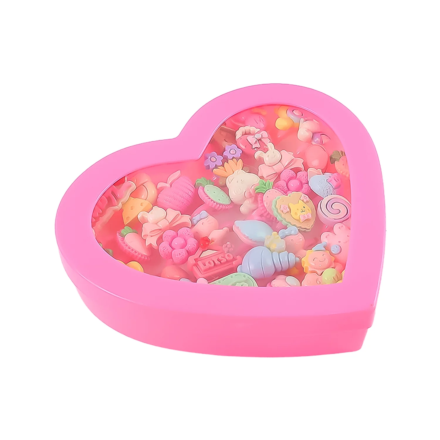Adorable Playful Decorative Rings Children In Heart Shaped Storage Box (35 Pcs Aprpox - Image 5