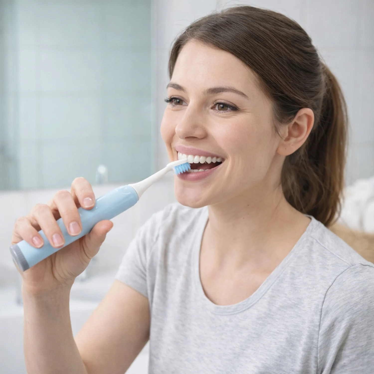 Electric Toothbrush With 4  Extra Head (1 Pc, Battery Included, Mix Color) - Image 3