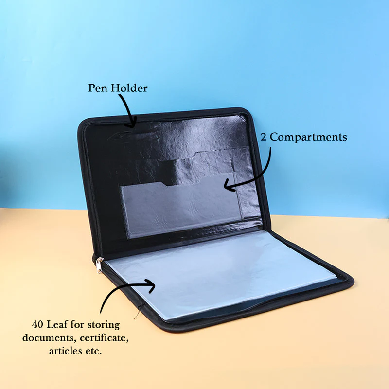 Aerotix A4 Portfolio File with Zipper – 40 Leaf - Image 6