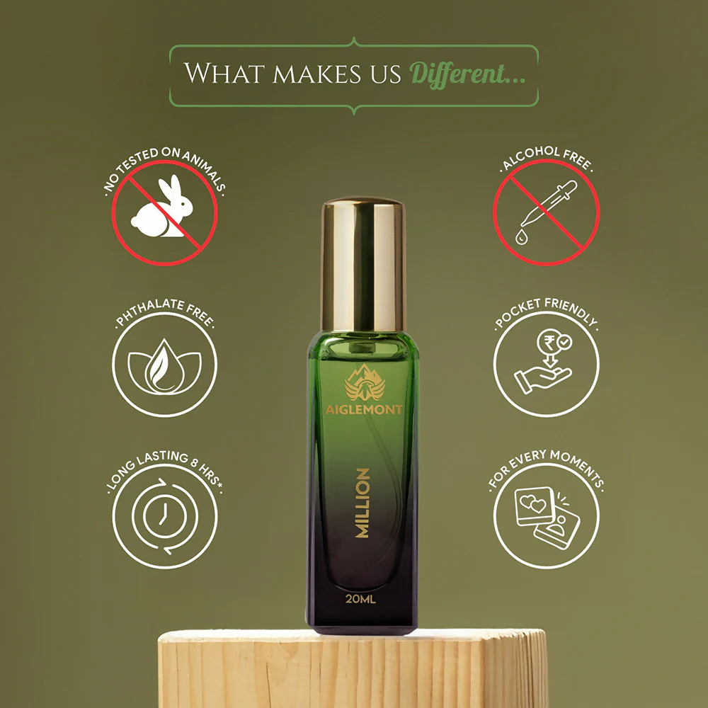 Aiglemont Million Alcohol-Free Long Lasting Perfume Spray for Men & Women 20ml - Image 3