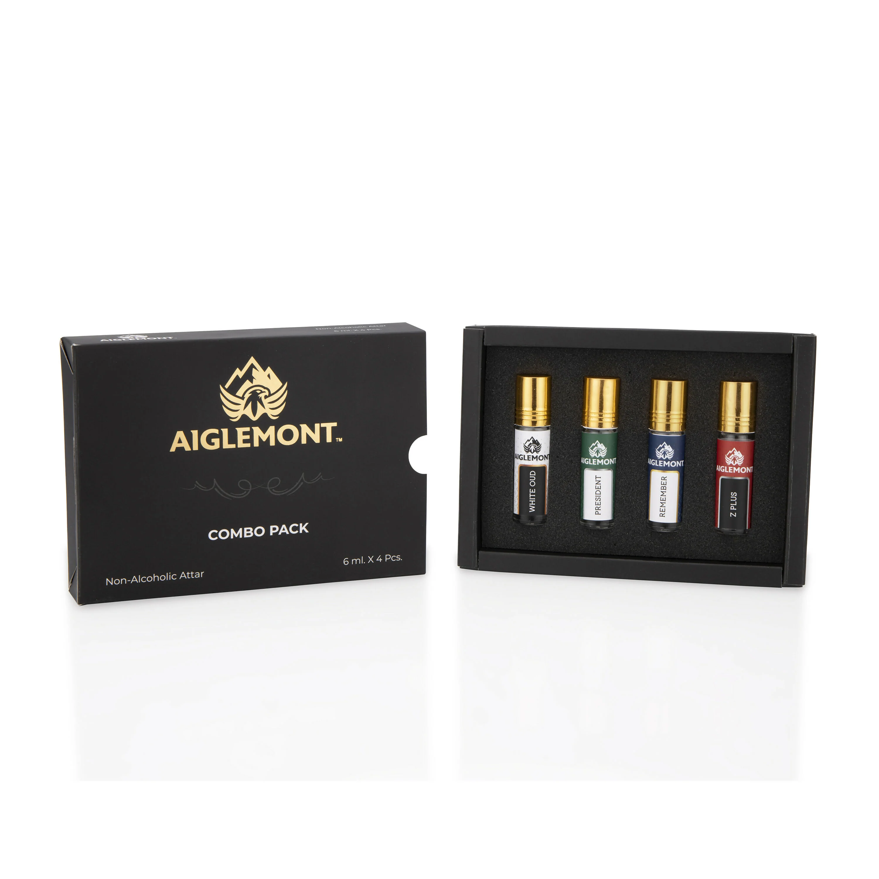 Aiglemont Non-Alcoholic Roll-On Attar Perfume Combo Set (4 Pcs × 6 ml) - Image 2
