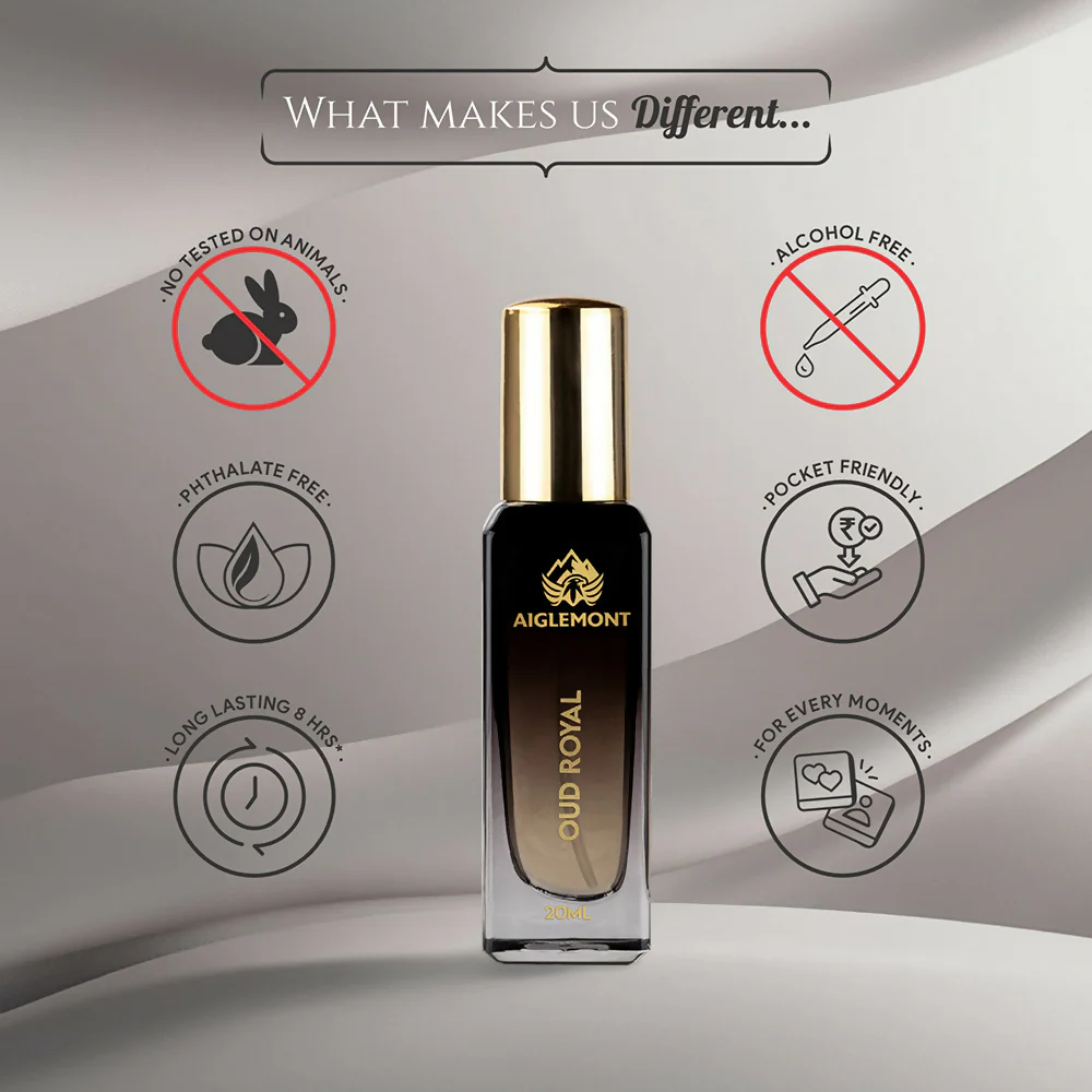 Aiglemont Oud Royal Alcohol-Free Long Lasting Perfume Spray for Men & Women 20ml - Image 3