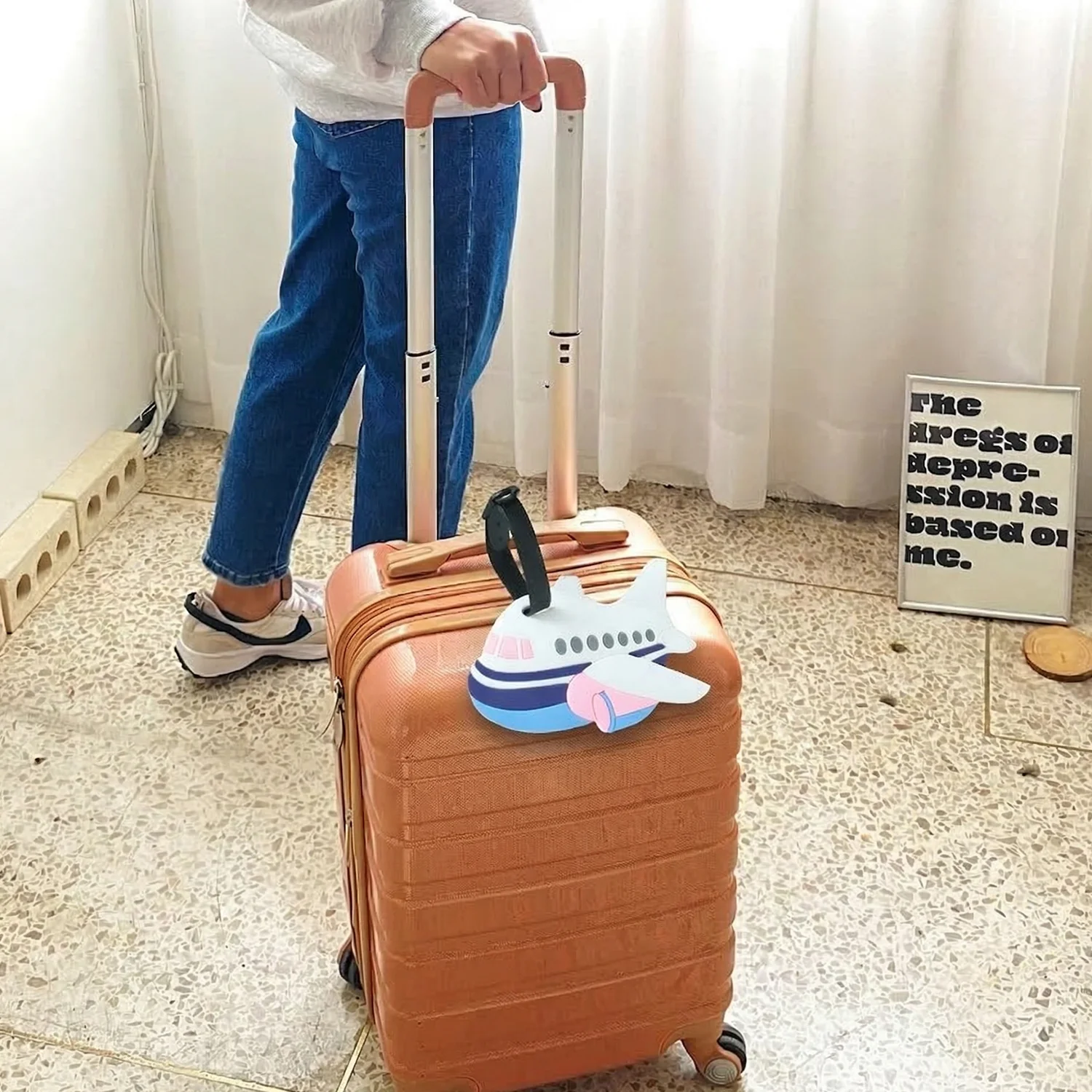 Airplane Shape Travel Identification Luggage Bag Tag (1 Pc) - Image 3