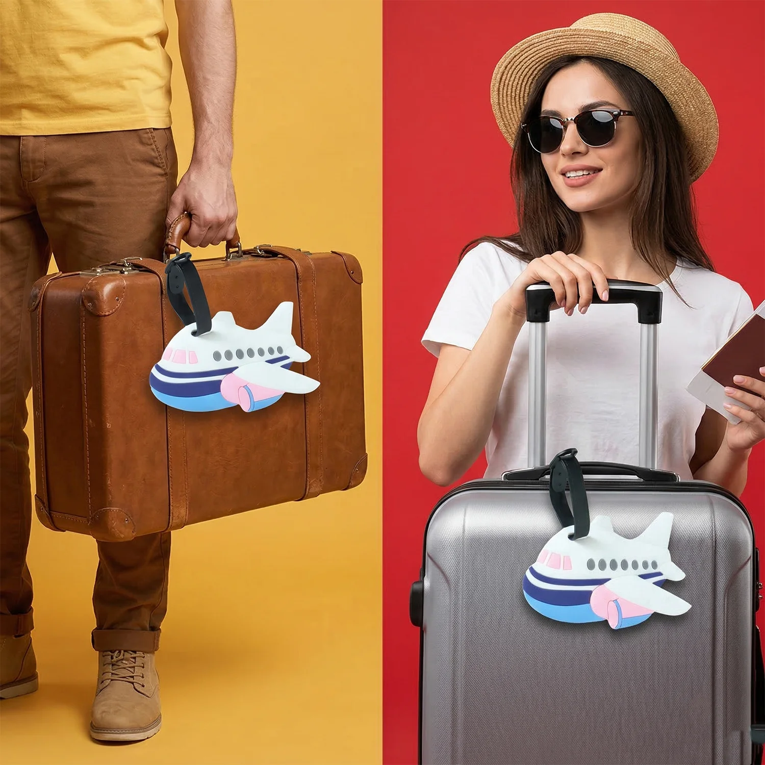 Airplane Shape Travel Identification Luggage Bag Tag (1 Pc) - Image 7