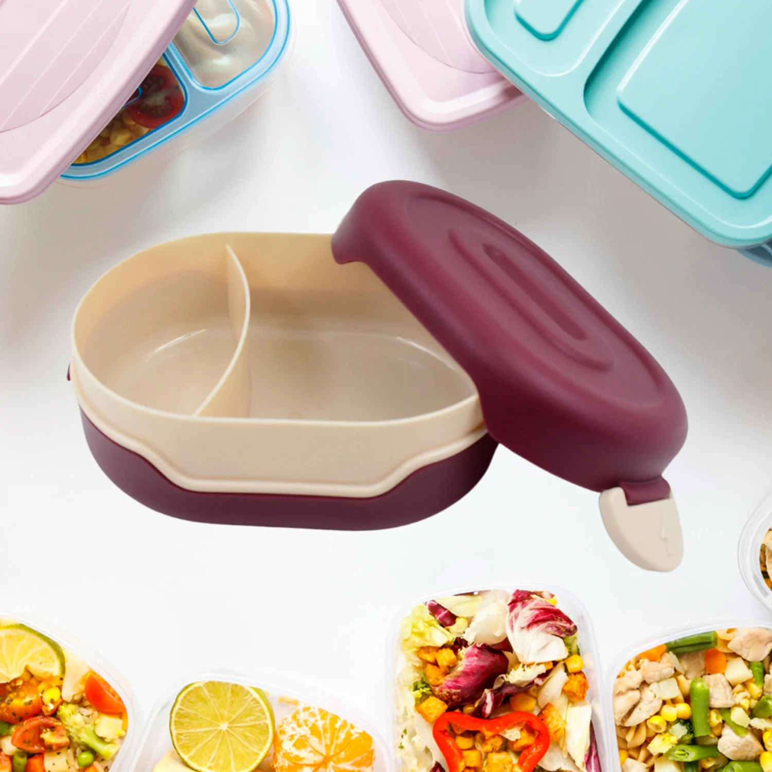 Airtight Food Grade Tiffin Box with 2 in 1 Spoon And 2 Compartment - Image 4