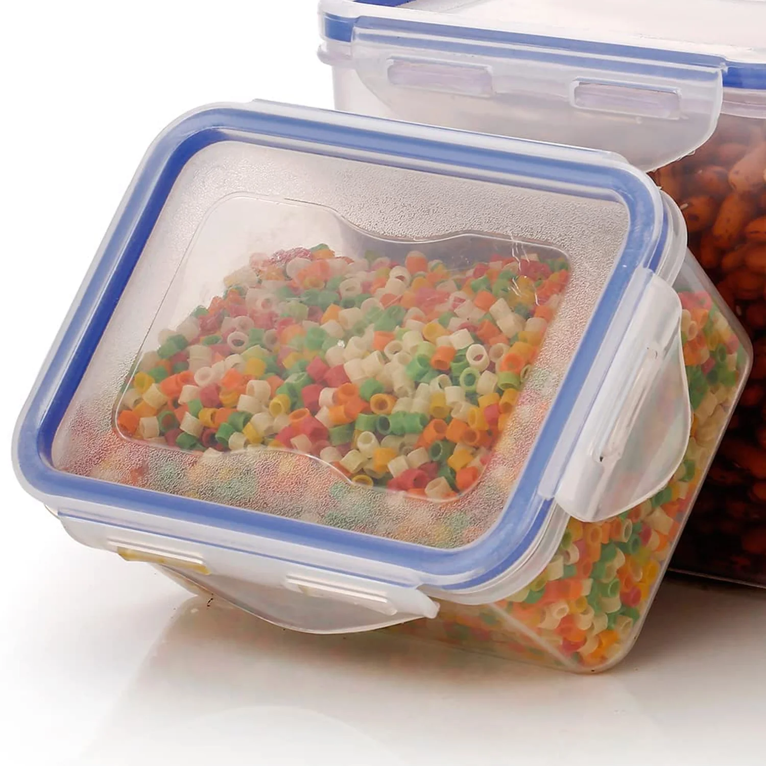 Rectangle Food Storage Containers: Airtight, Leak-Proof Lids (3-Pack, Clear ABS) - Image 6
