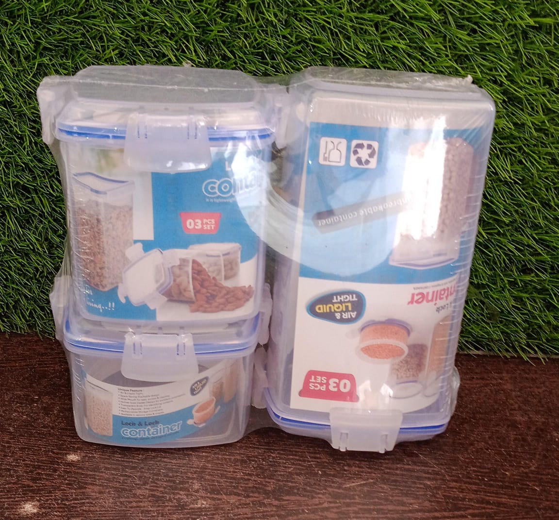 Rectangle Food Storage Containers: Airtight, Leak-Proof Lids (3-Pack, Clear ABS) - Image 9