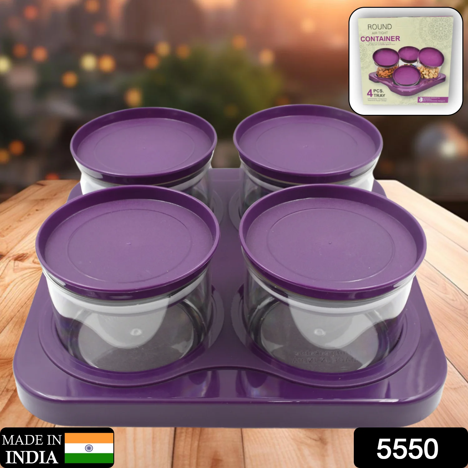 Airtight Plastic 4 Pc Storage Container Set, With Storage Container - Image 2