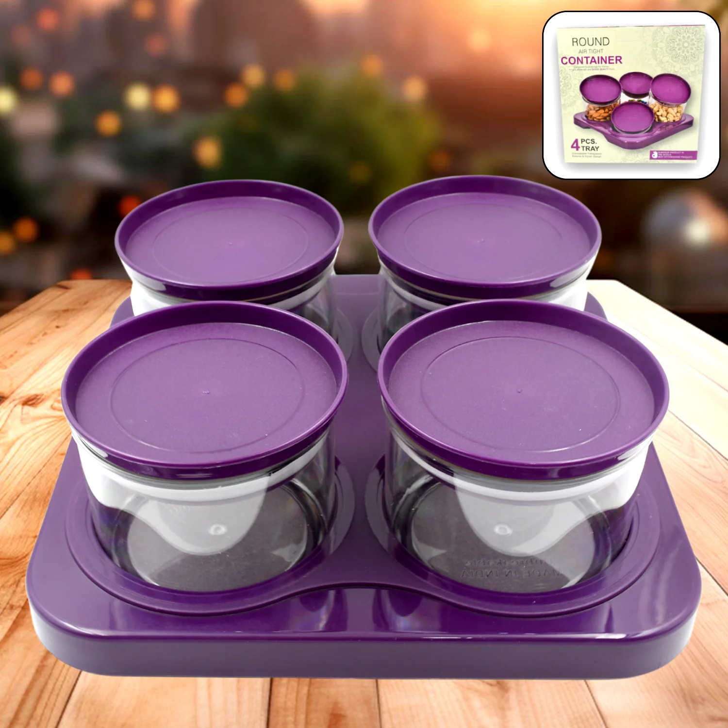 Airtight Plastic 4 Pc Storage Container Set, With Storage Container - Image 3