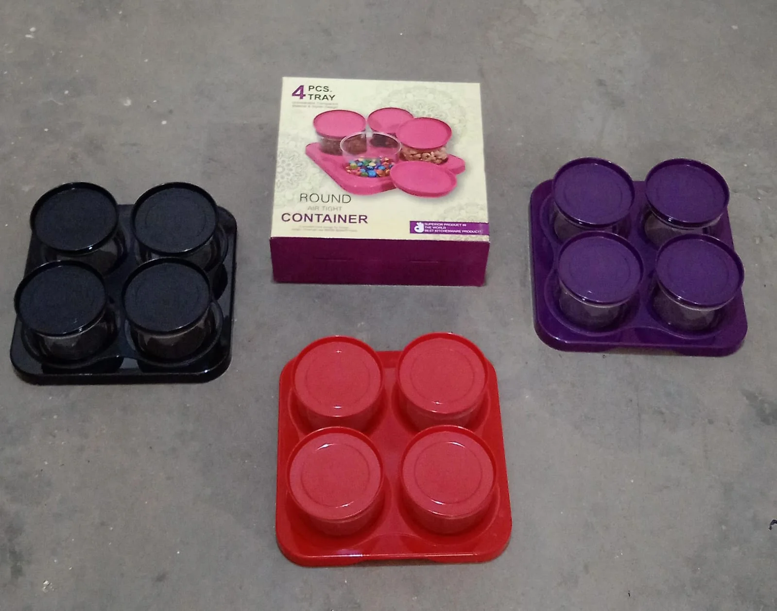 Airtight Plastic 4 Pc Storage Container Set, With Storage Container - Image 8