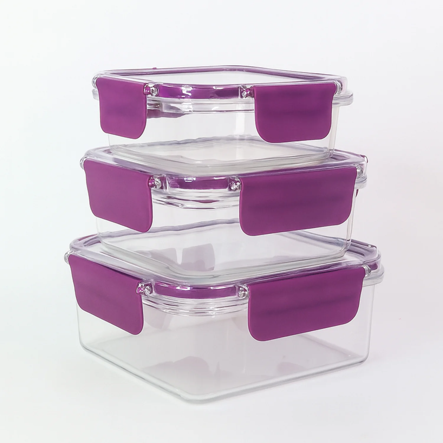 Airtight Square Food Storage Container Set (3 Pc) - Image 5