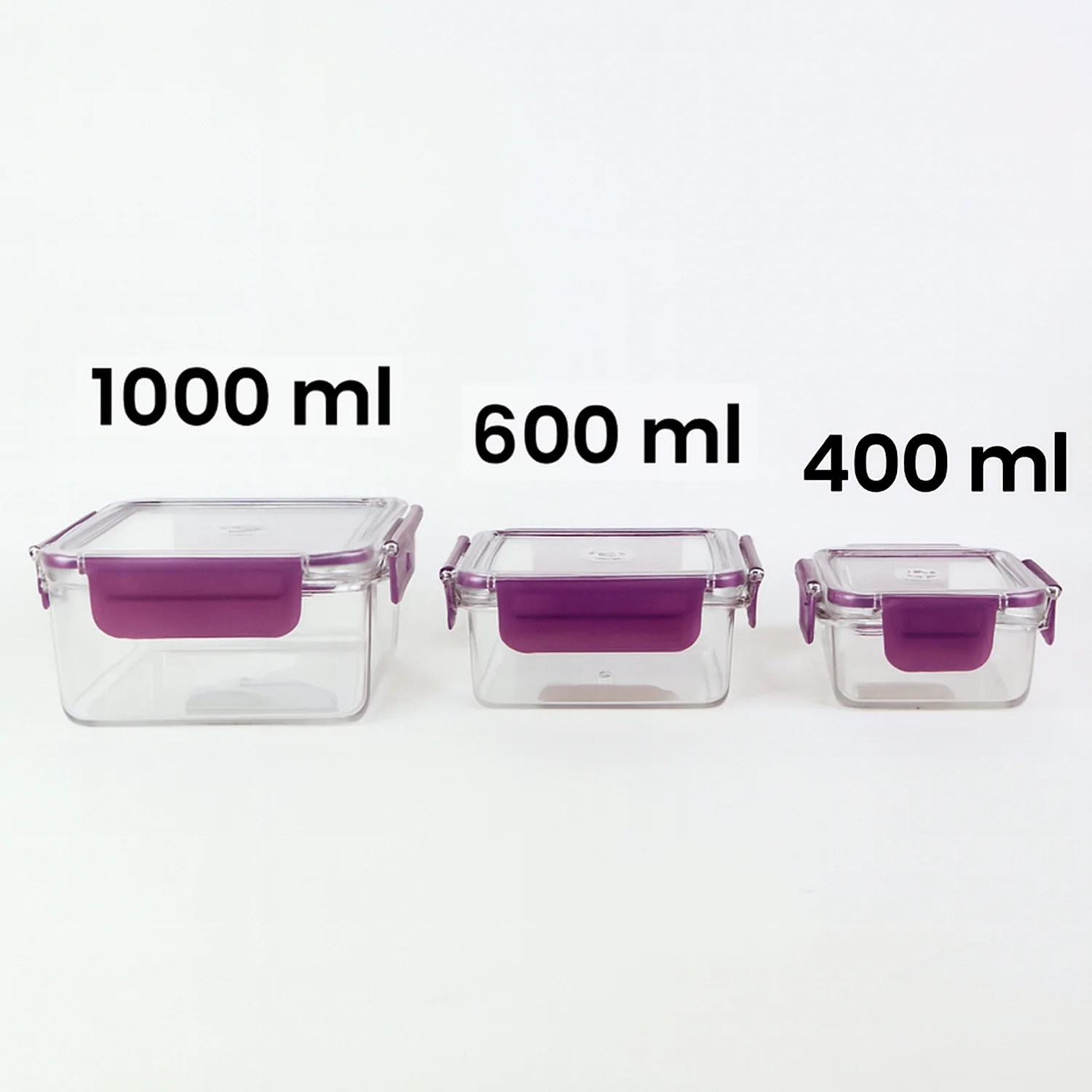 Airtight Square Food Storage Container Set (3 Pc) - Image 6