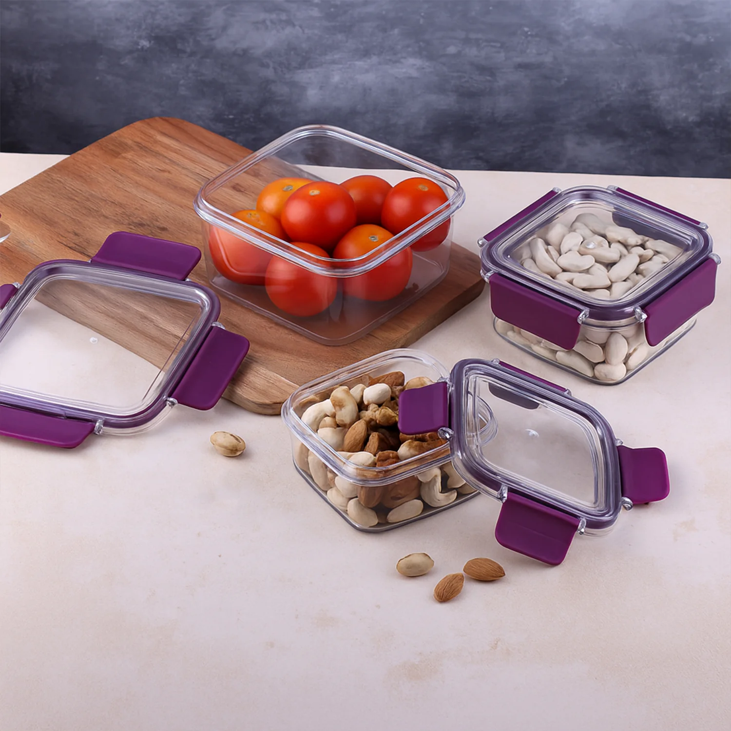 Airtight Square Food Storage Container Set (3 Pc) - Image 7