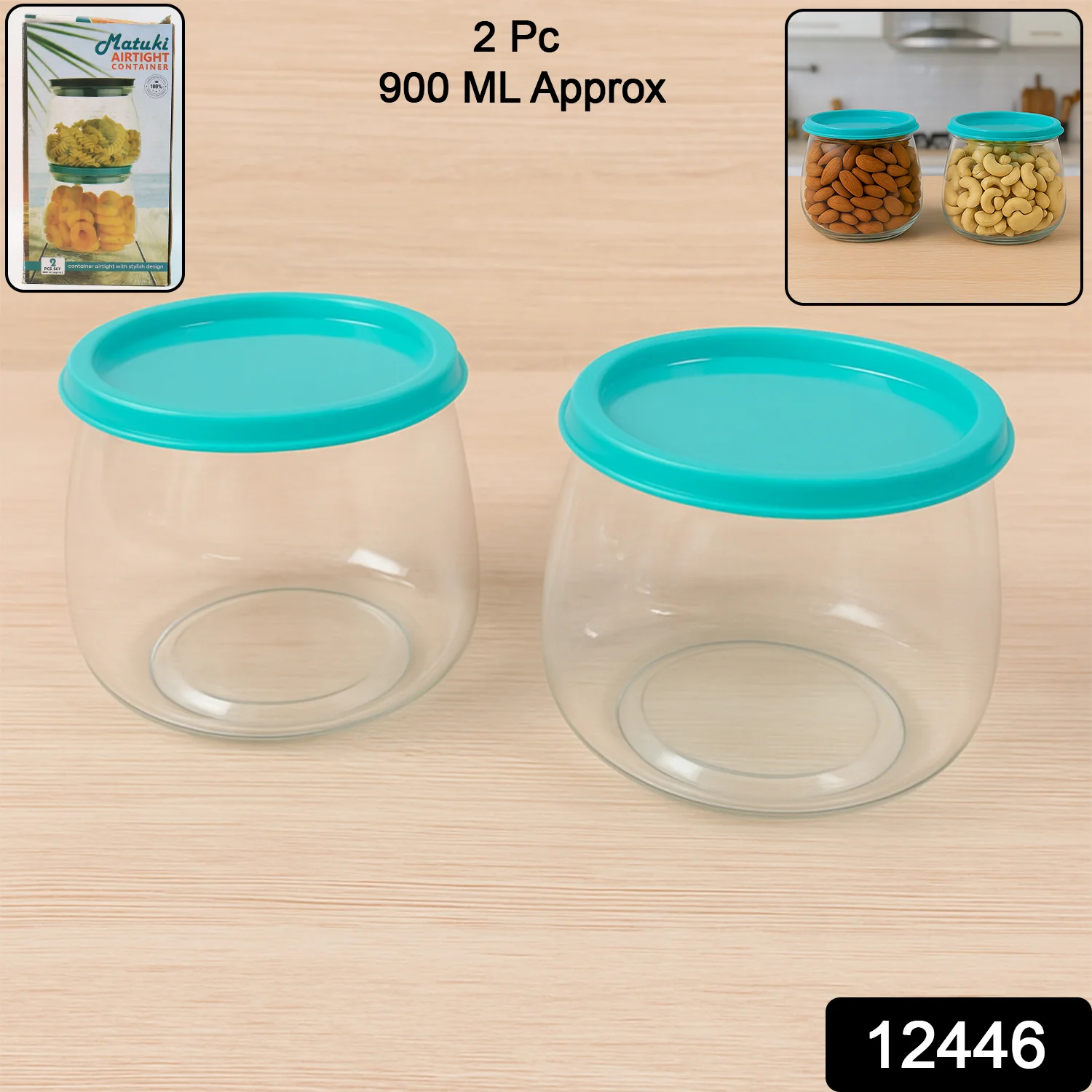 Airtight Storage Containers Set  Approx 900ML (2 Pc) - Image 2