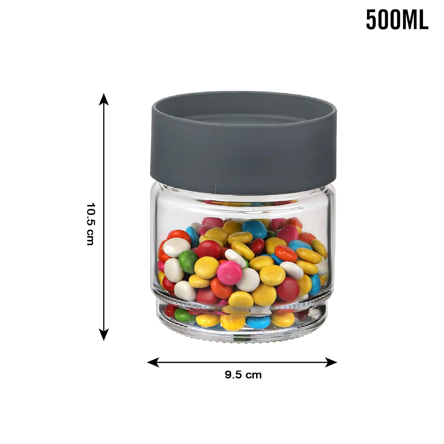 Airtight Transparent Kitchen Storage Jar with Secure Lid (1 Pc / 500 ML Approx) - Image 6