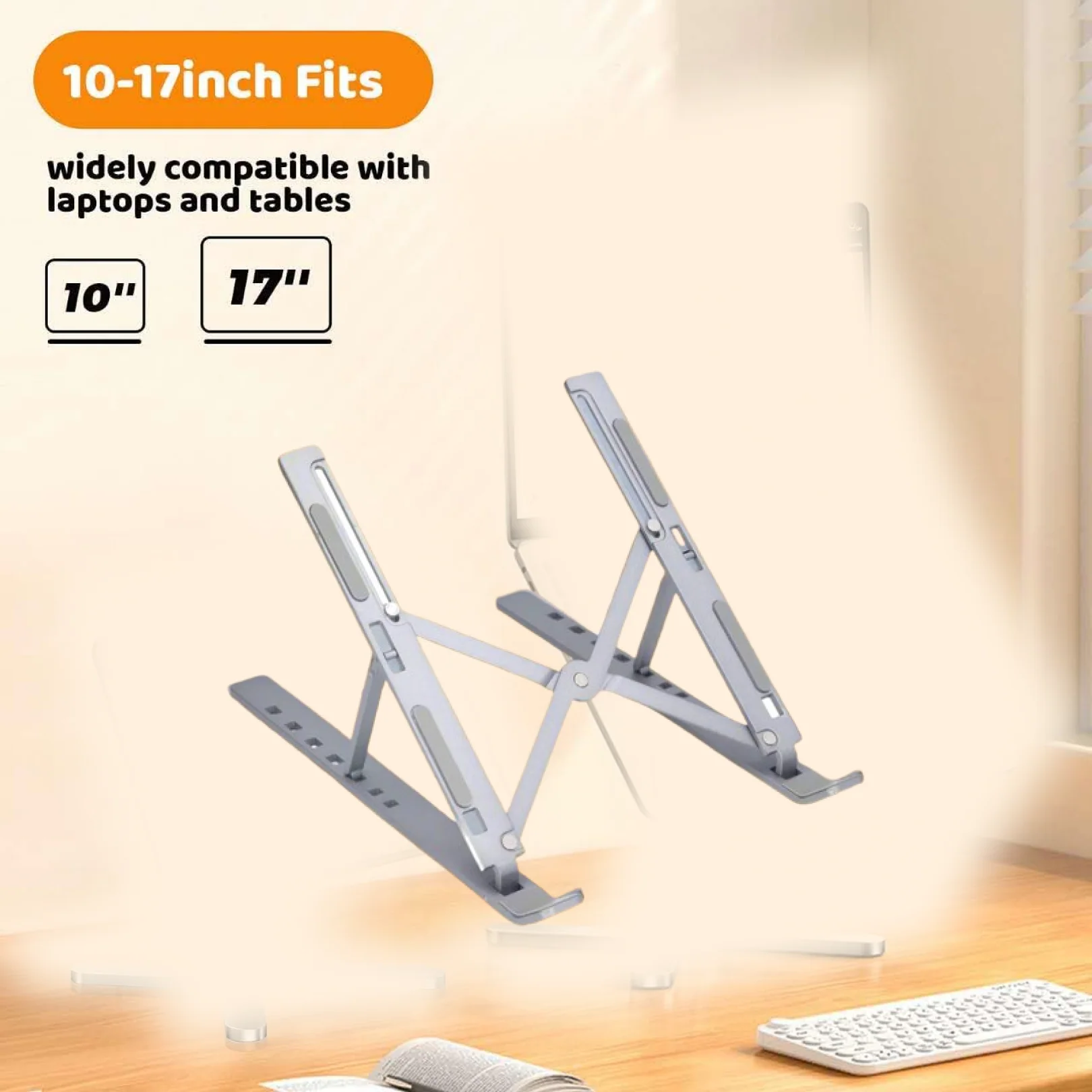 Metal Portable Laptop Stand, with 7 Adjustable Angles (1 Pc) - Image 3