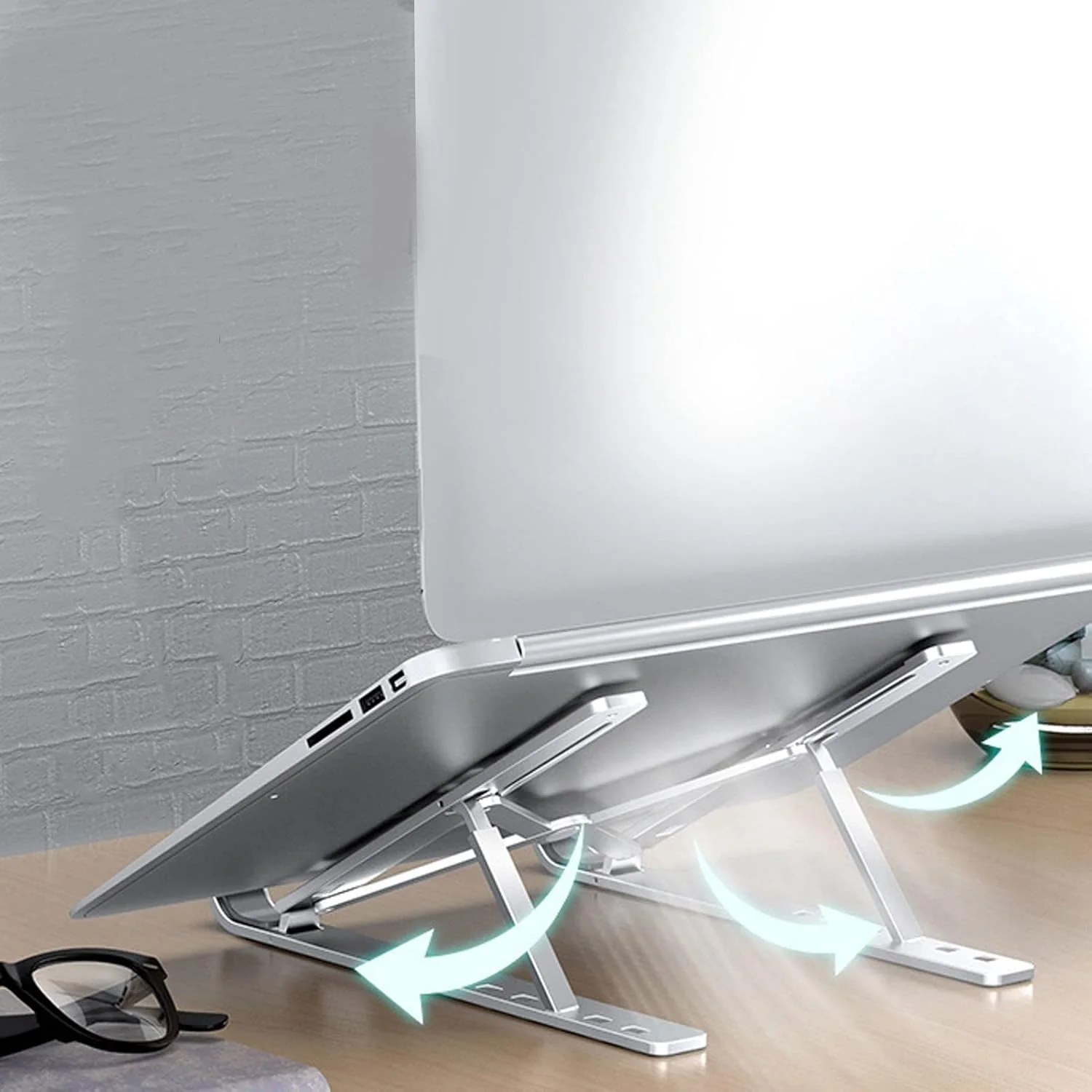 Metal Portable Laptop Stand, with 7 Adjustable Angles (1 Pc) - Image 9