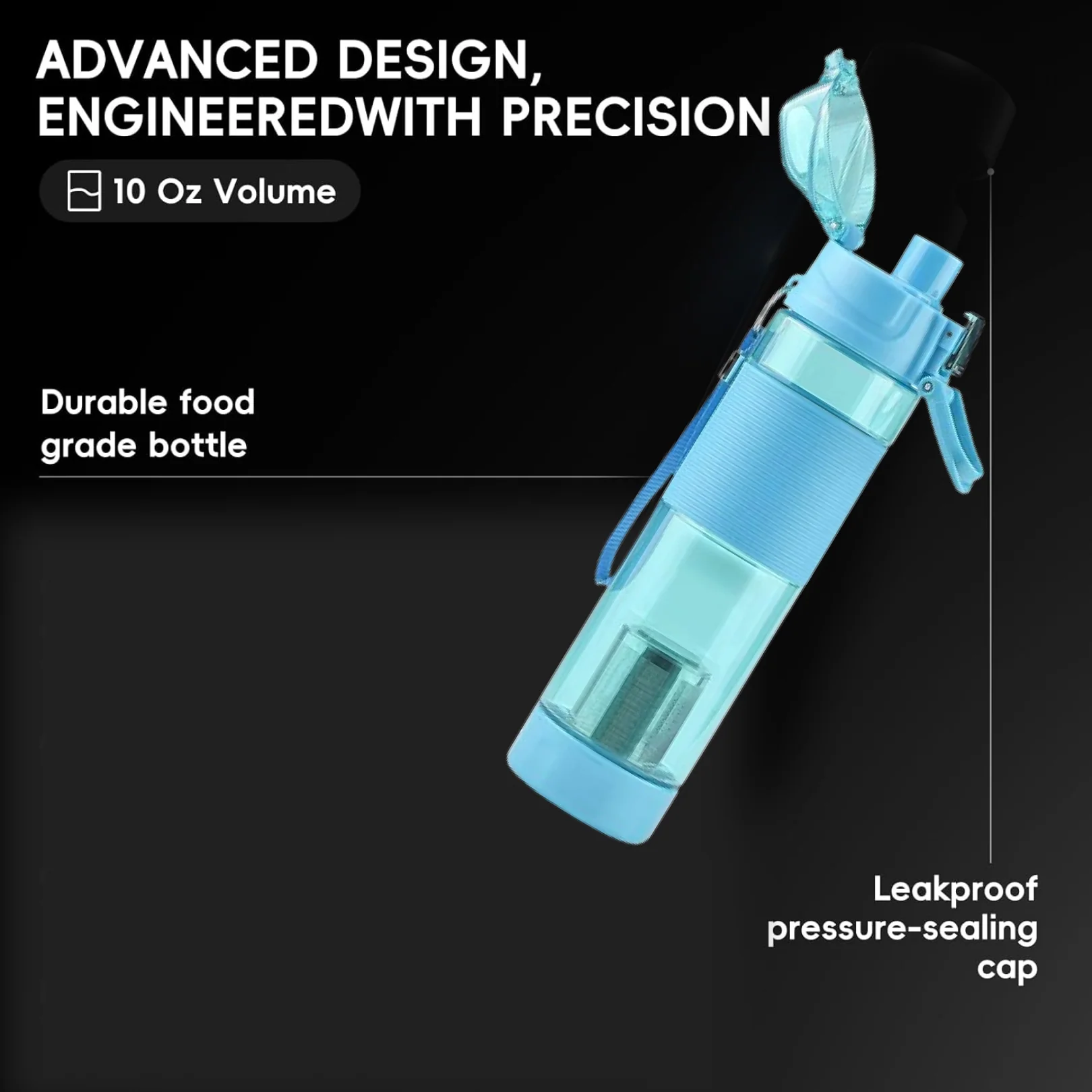 Alkaline Water Bottle with Food Grade Plastic, Stylish & Portable (Particulates Not Included) - Image 3