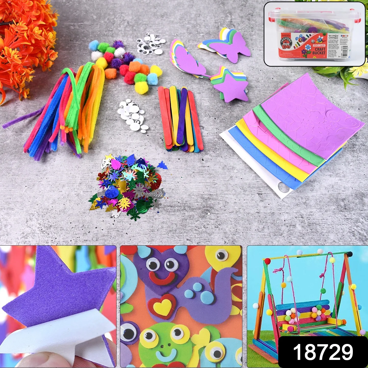 All-in-One Kids Arts & Crafts Supplies Kit – DIY Crafting Material Set - Image 2