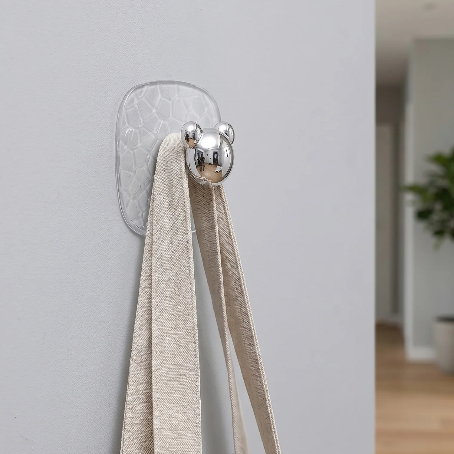 All-Plastic Adhesive Wall Hooks - Strong, No Damage, Easy to Install (3 Pc Set) - Image 4